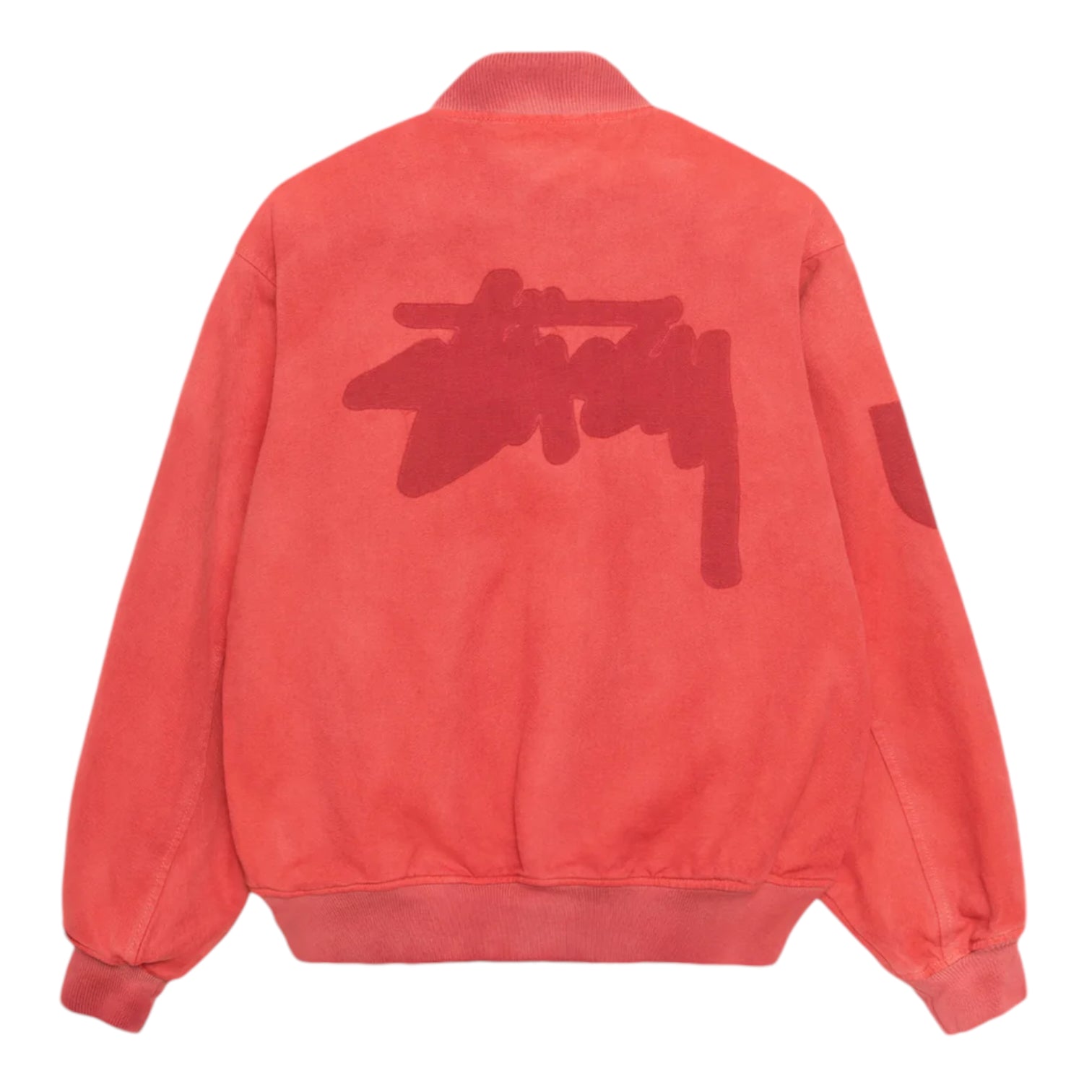 Stüssy Ghost Logo Canvas Varsity Jacket Red