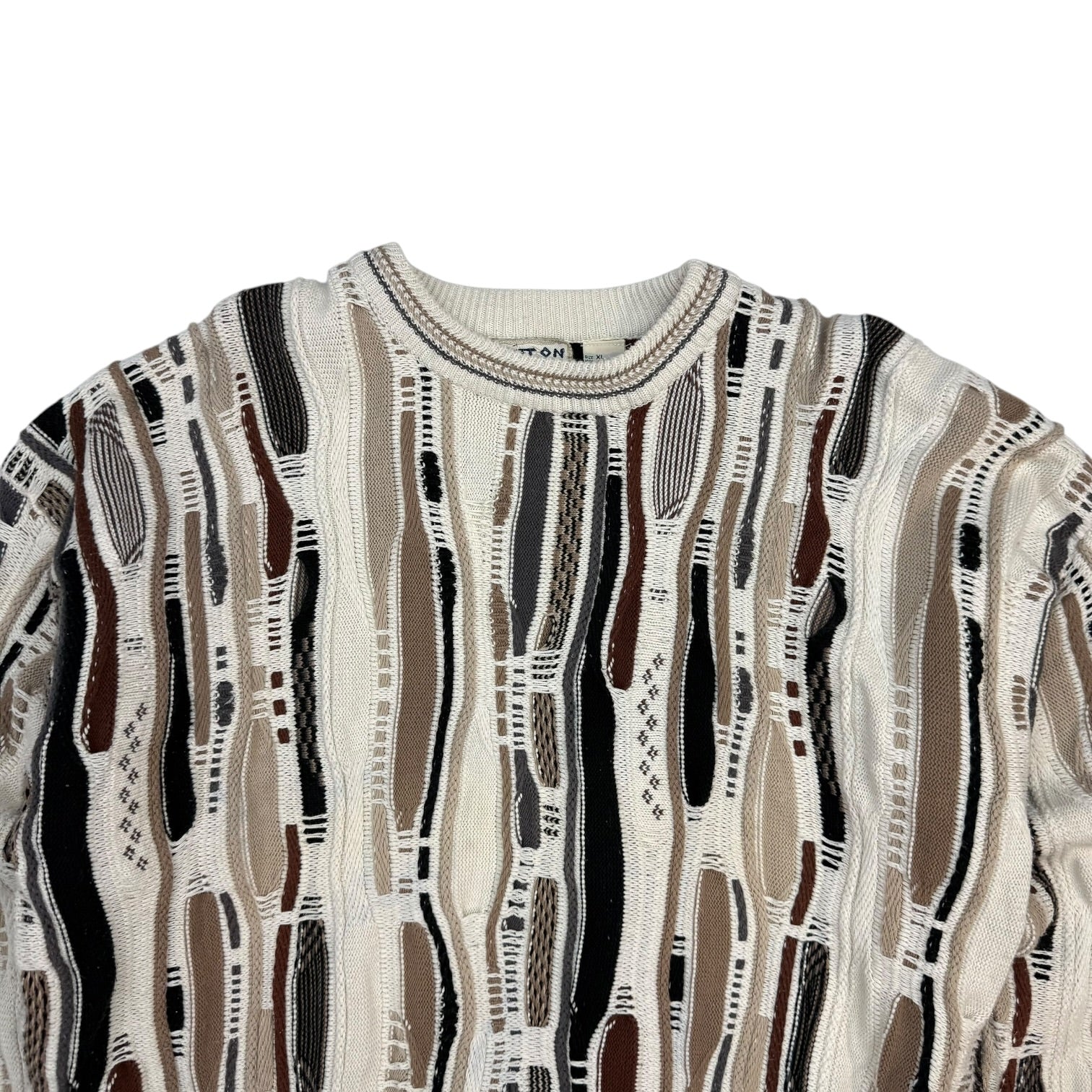 Vintage Cotton Traders Cable Knit Sweater Beige/Cream