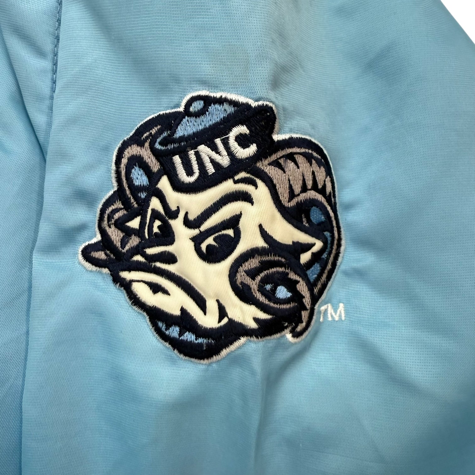 Vintage North Carolina Tarheels Bomber Jacket Light Blue