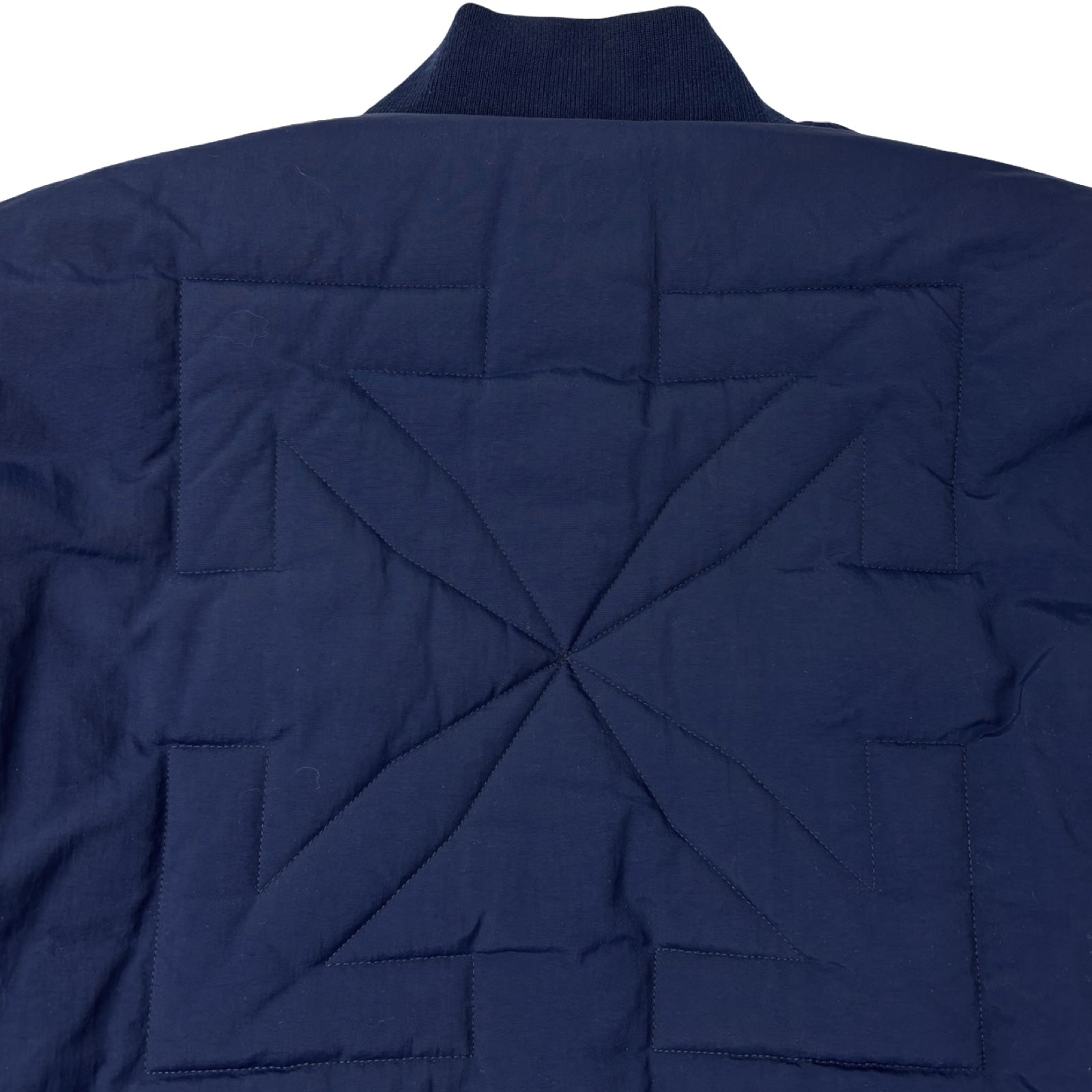 Off-White Arrow Padded Down Puffer Bomber Jacket Navy