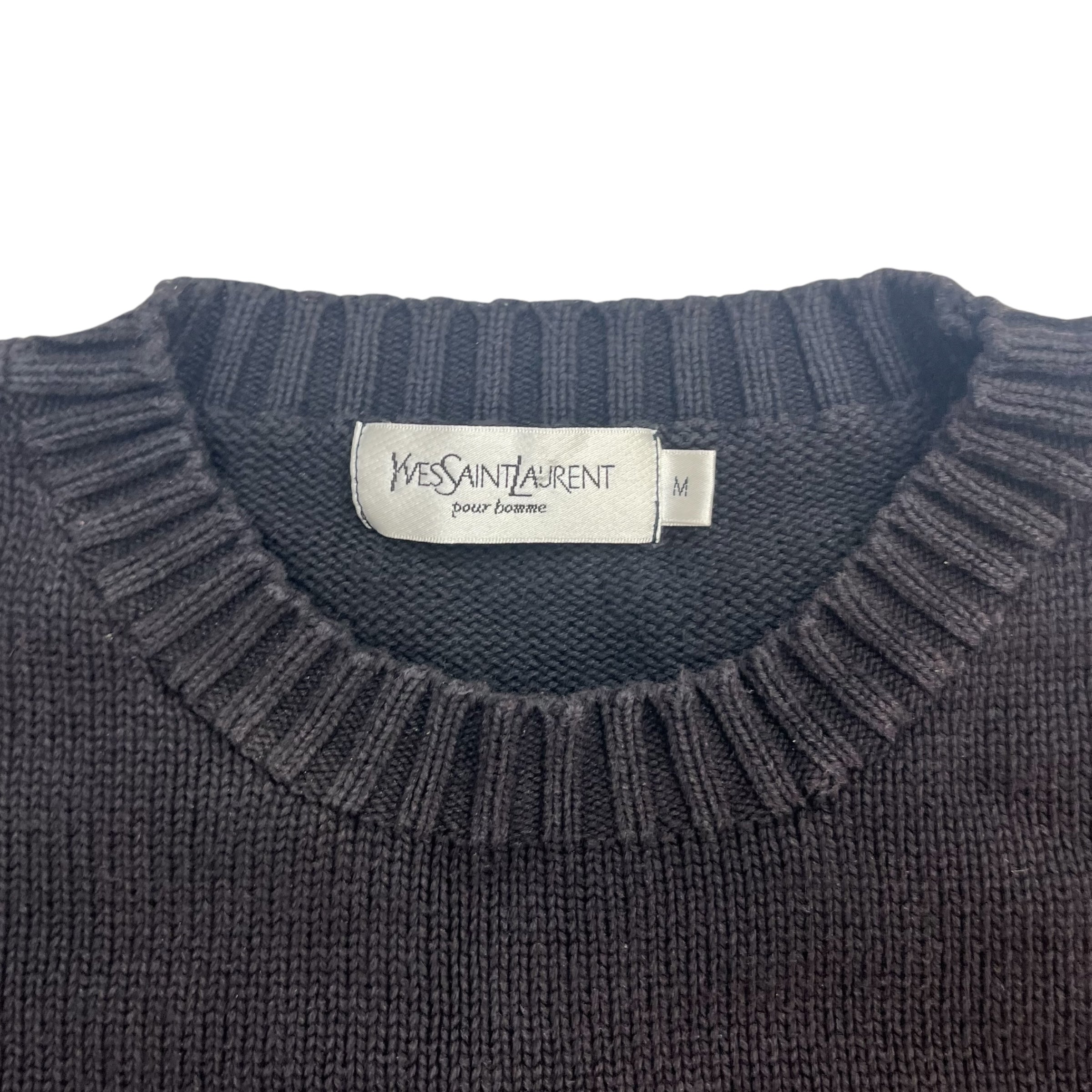 Vintage YSL Knit Sweater Faded Black