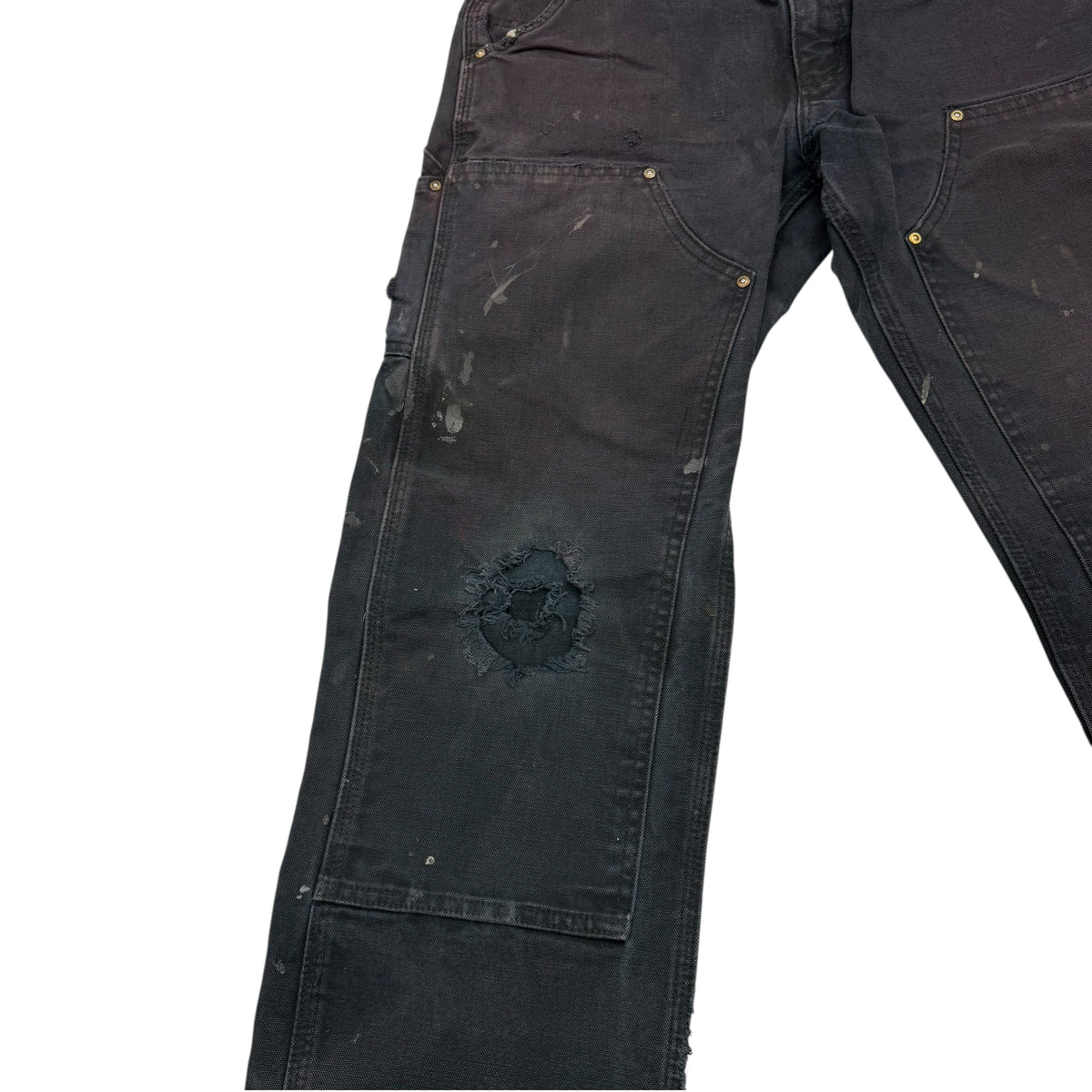 Vintage Carhartt Double Knee Distressed Pants Black