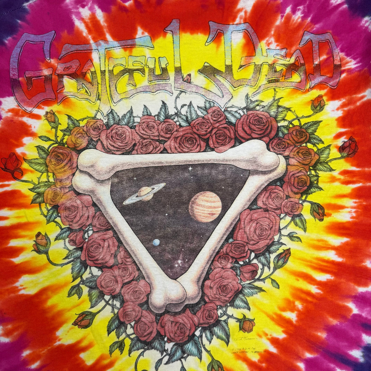 1992 Grateful Dead Space Your Face Tye Dye Tee Multicolor