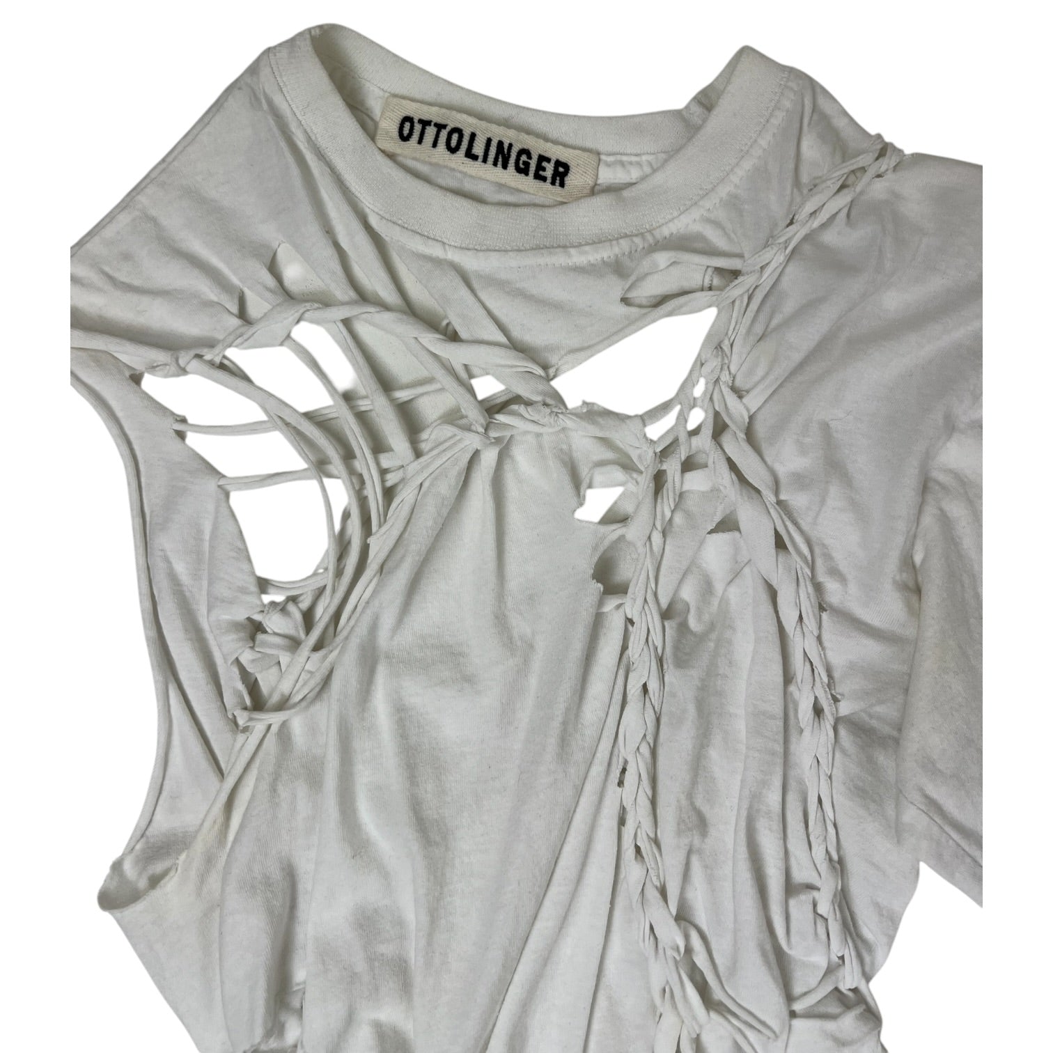 (W) Ottolinger Braided Long Sleeve T-Shirt White