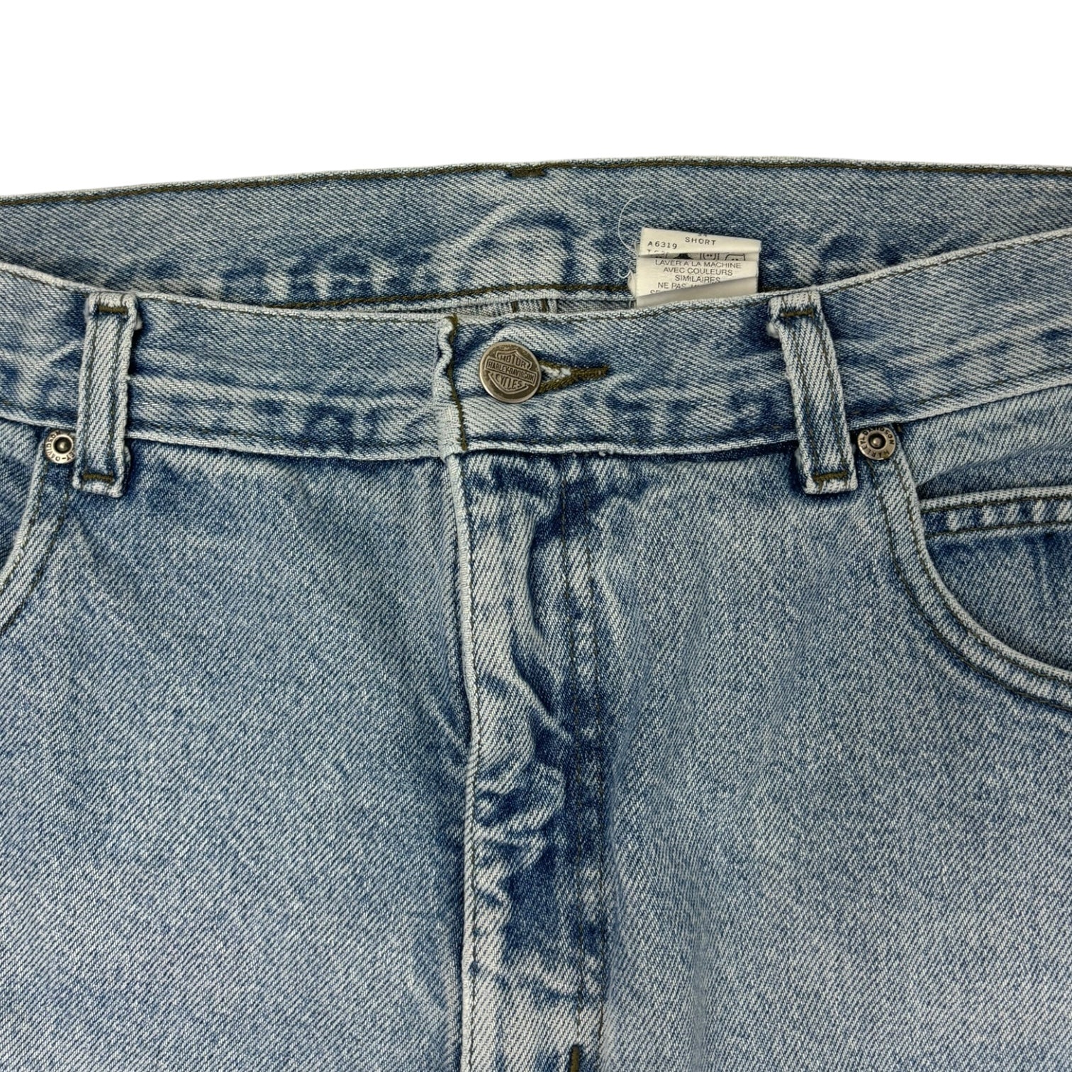 Vintage Harley Davidson Denim Shorts Light Wash