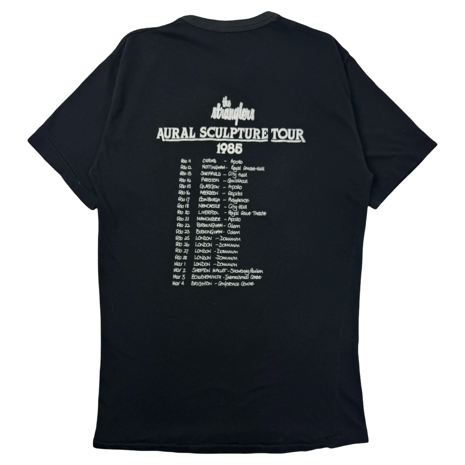1985 The Stranglers Aural Sculpture Tour T-Shirt Black