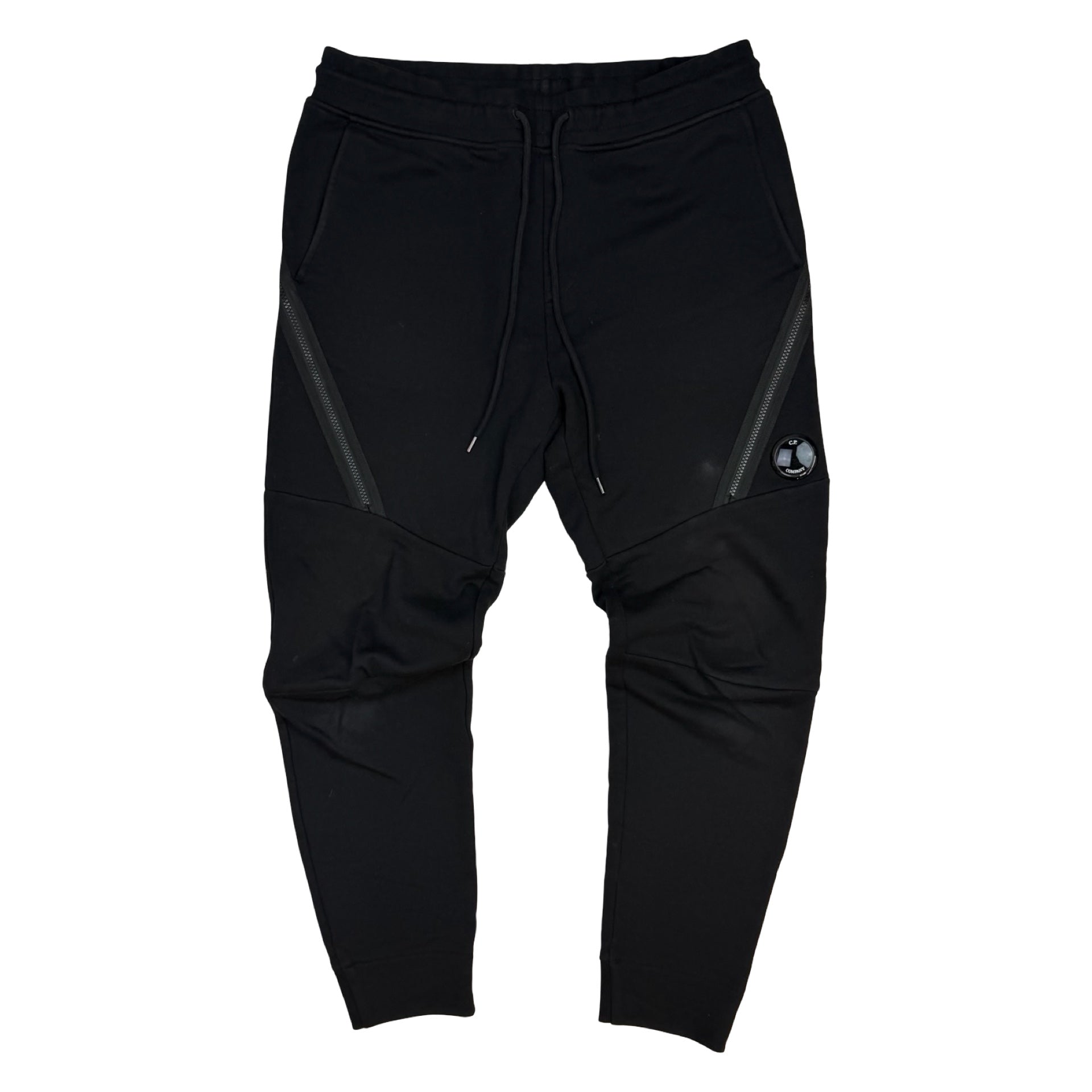 CP Company Side Zip Logo Jogger Black