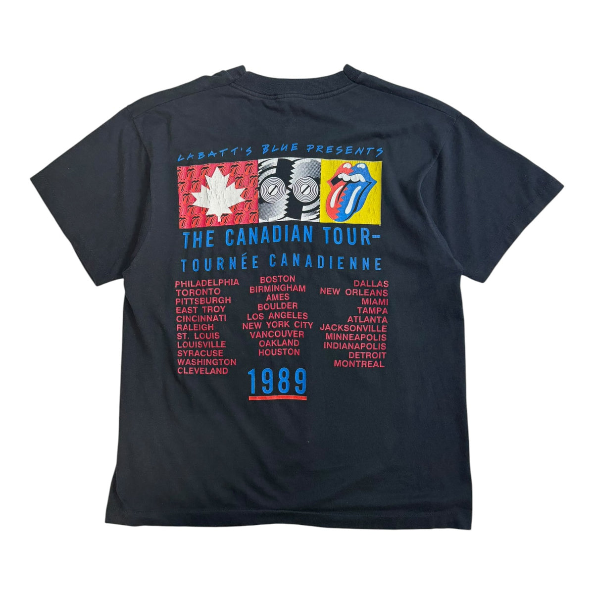Vintage 1989 Rolling Stones North American Tour T-Shirt Black