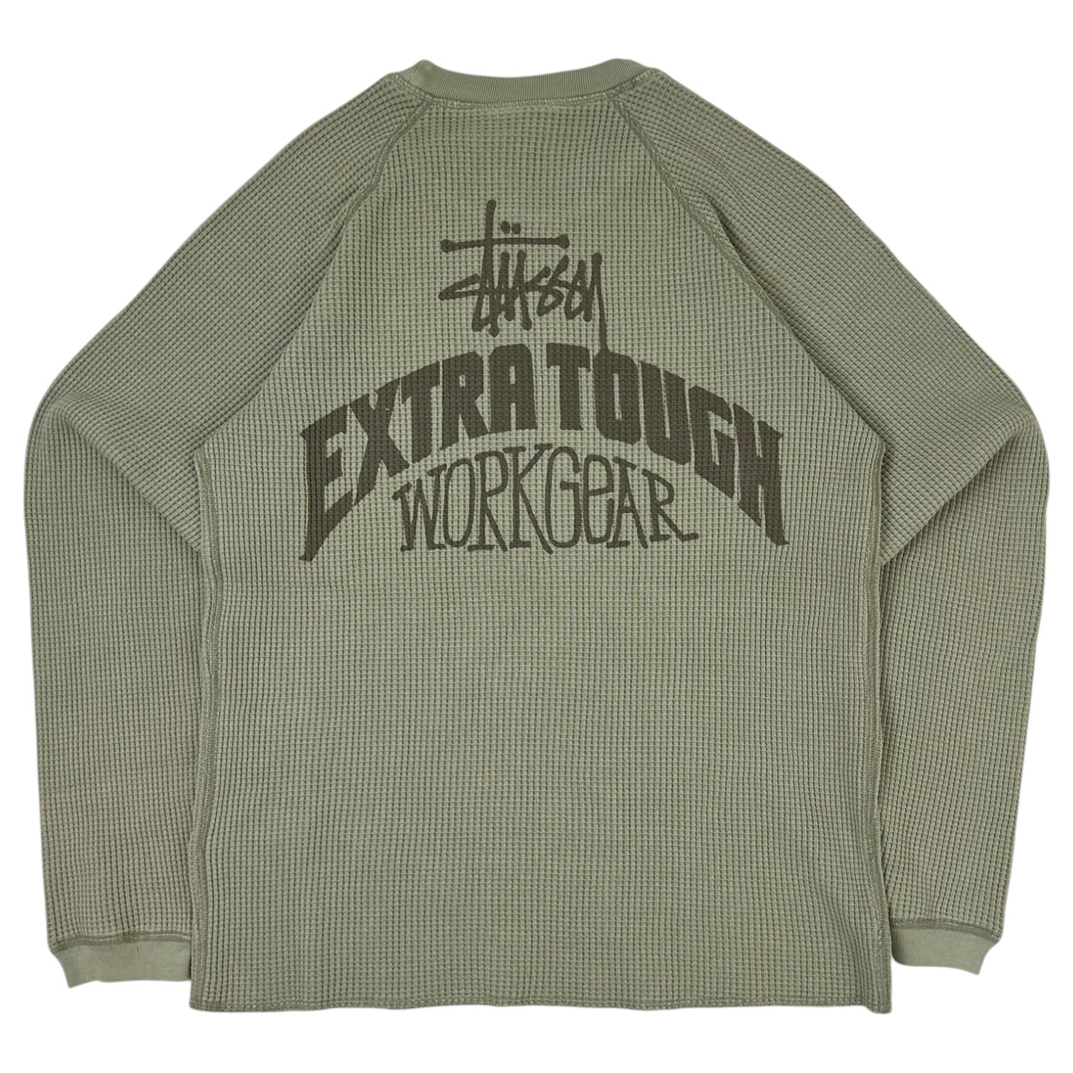 Stussy Raglan Thermal Long Sleeve T-Shirt Sage Green