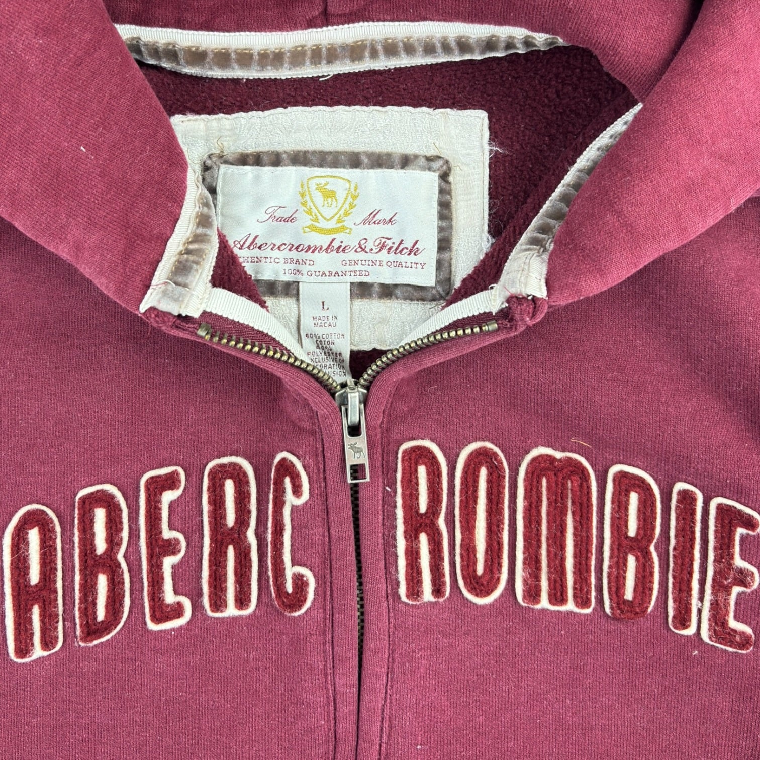 (W) Vintage Y2K Abercrombie Spellout Half Zip