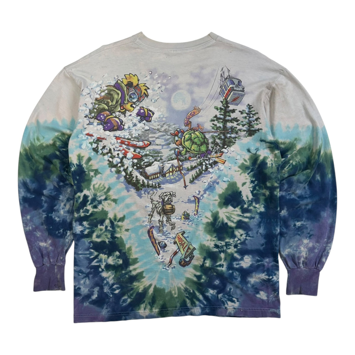 1996 Grateful Dead “ Ski Dead” Liquid Blue Tie Dye Long Sleeve Shirt