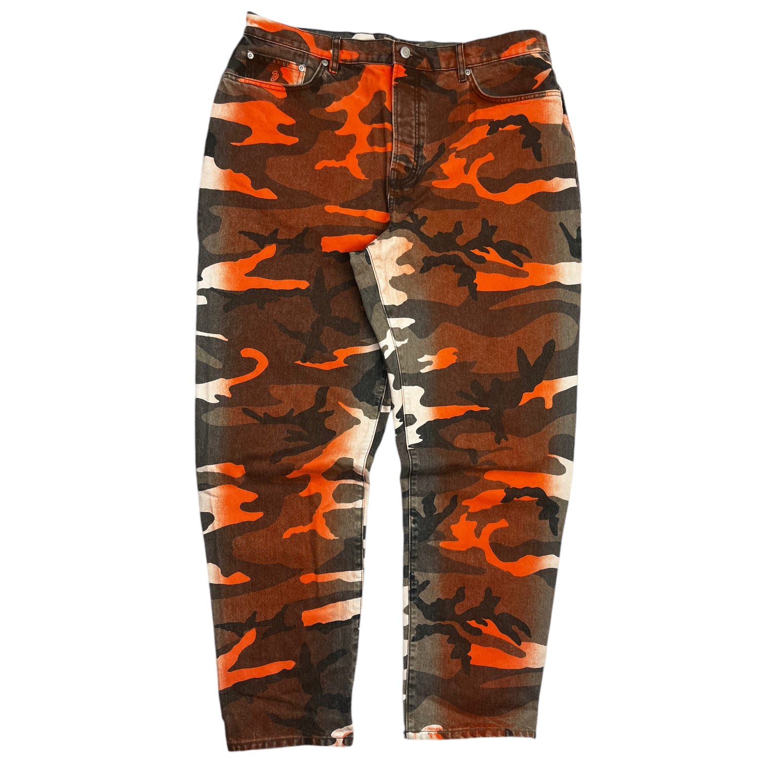 Stussy Spray Dye Big Ol' Jeans Orange Camo