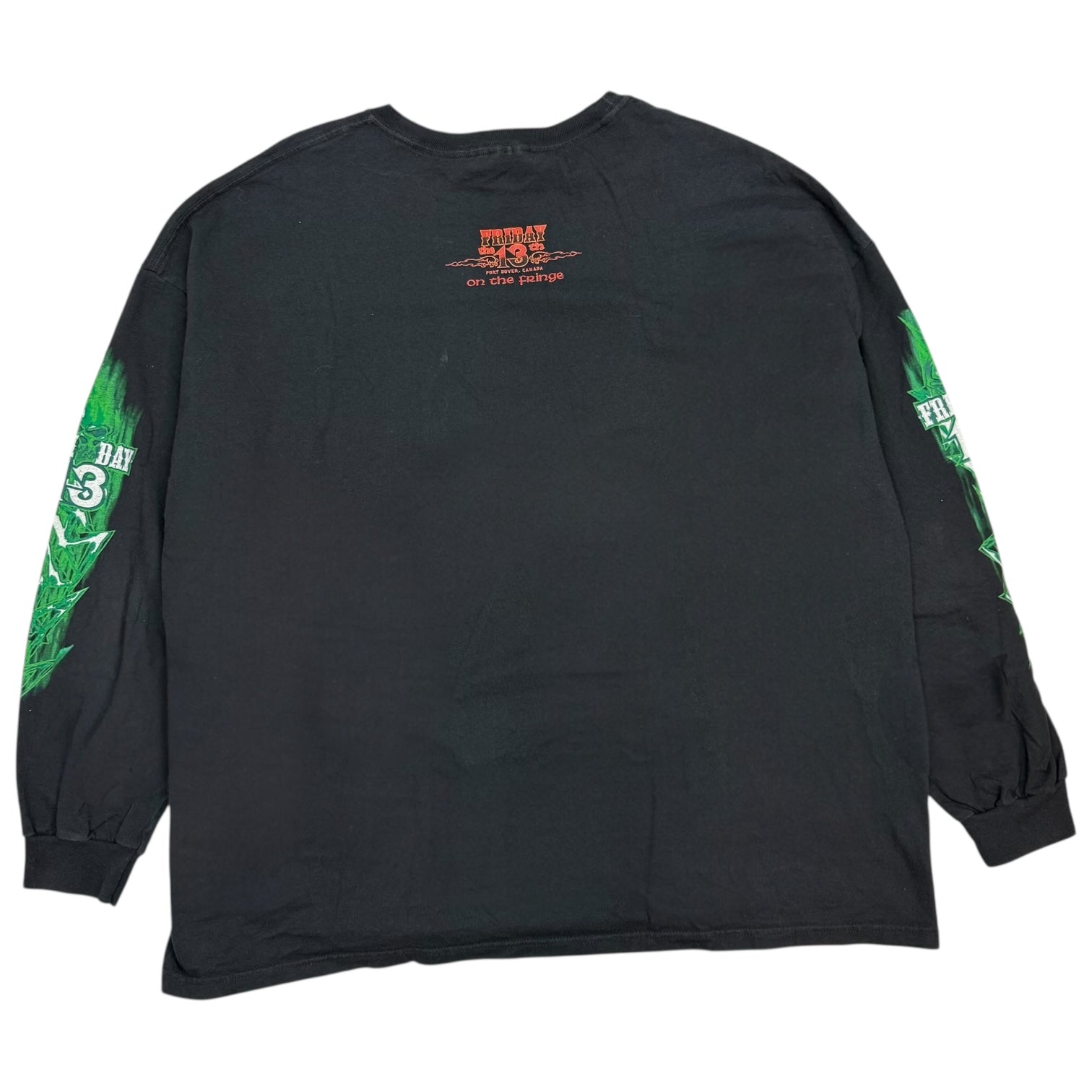 Vintage Friday The 13th On The Fridge Biker L/S Tee Black