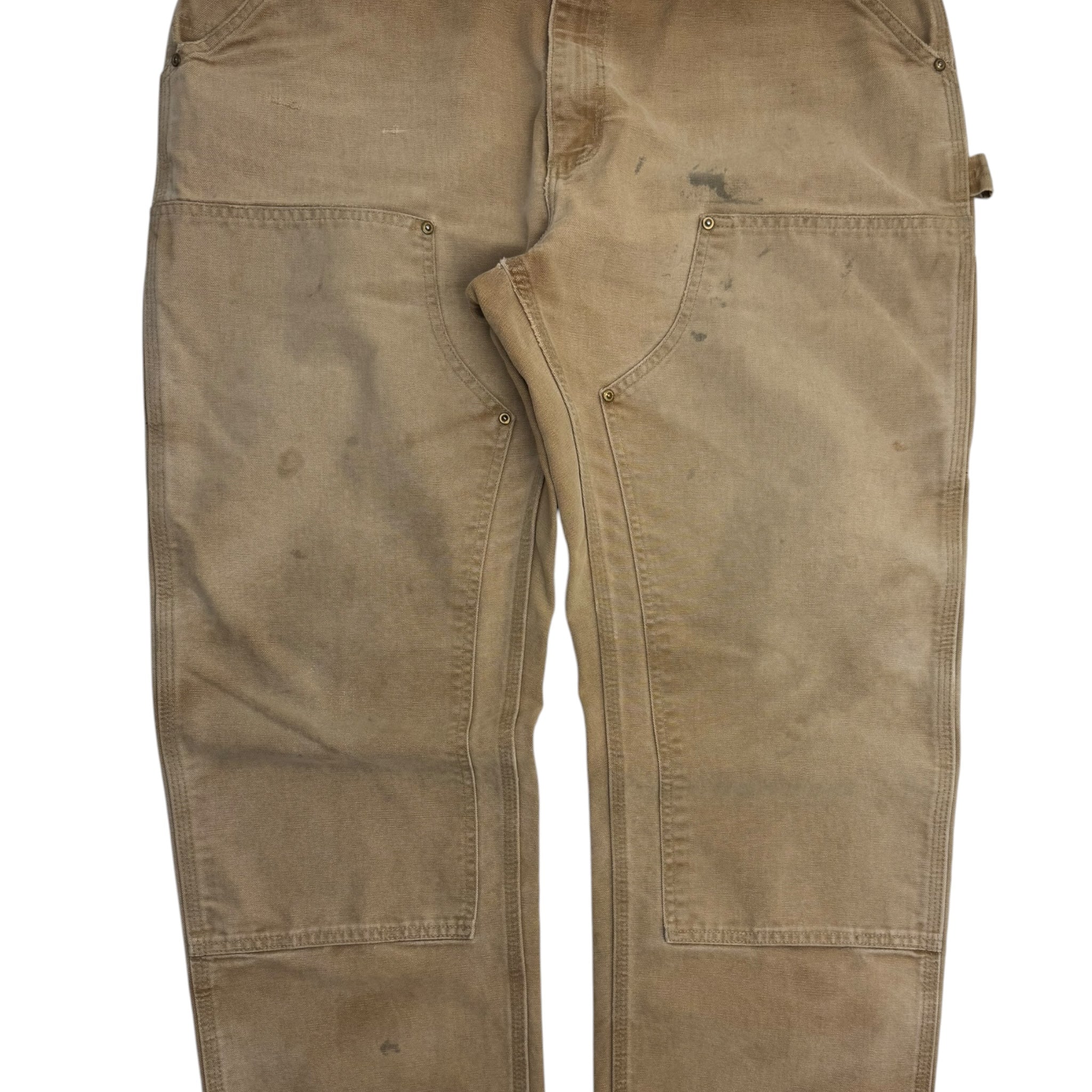 Vintage Carhartt Double Knee Bottoms Cream Faded