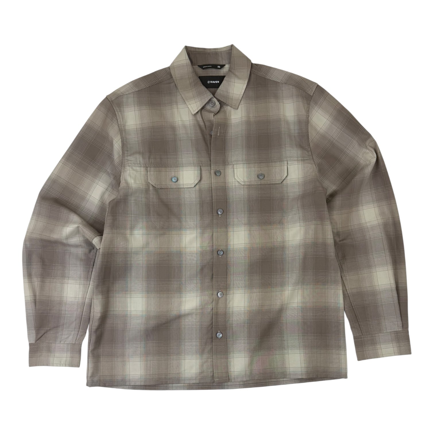 HAVEN Travail Button Up Long Sleeve Shirt Beige