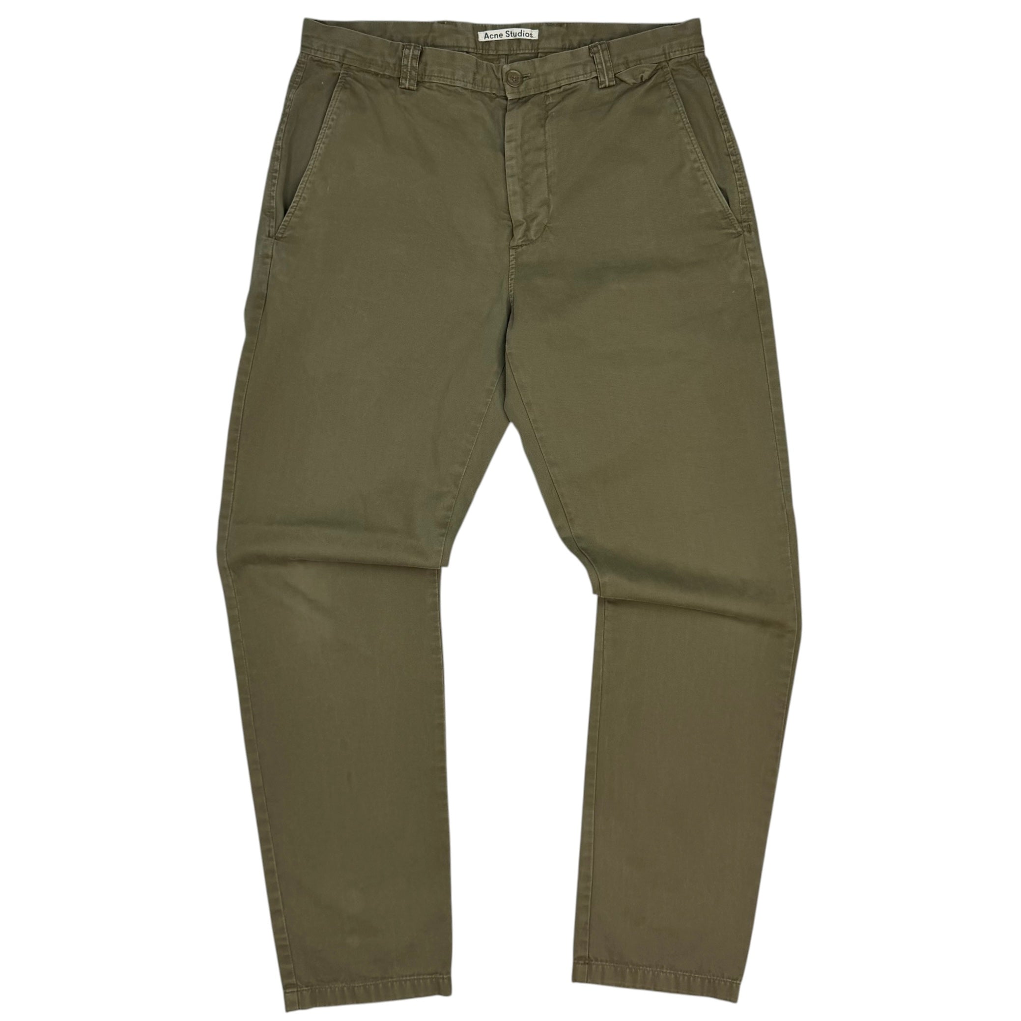 Acne Studios Regular Fit Chino Pants Olive Green