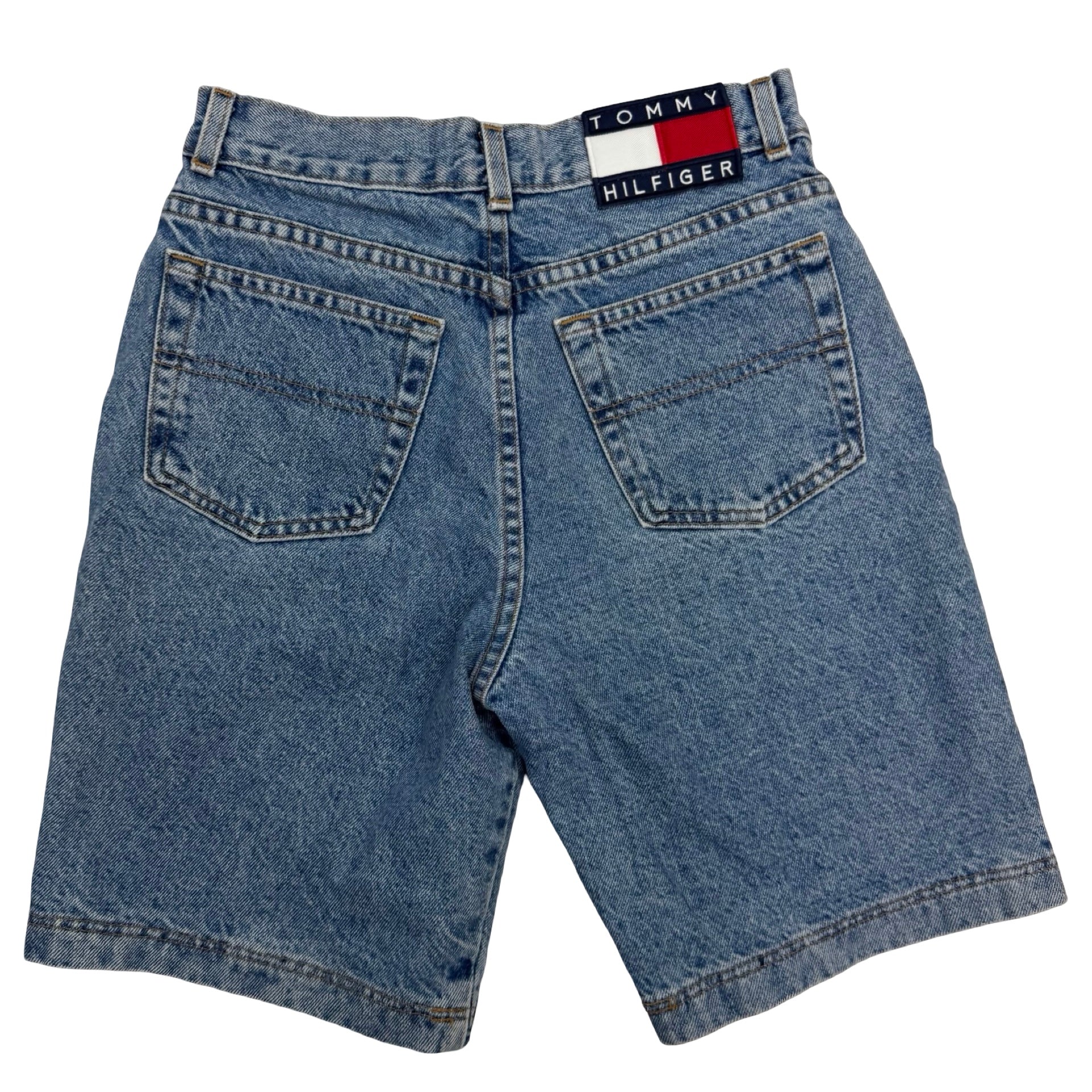 (W) Vintage Tommy Hilfiger Light Wash Denim Shorts Blue