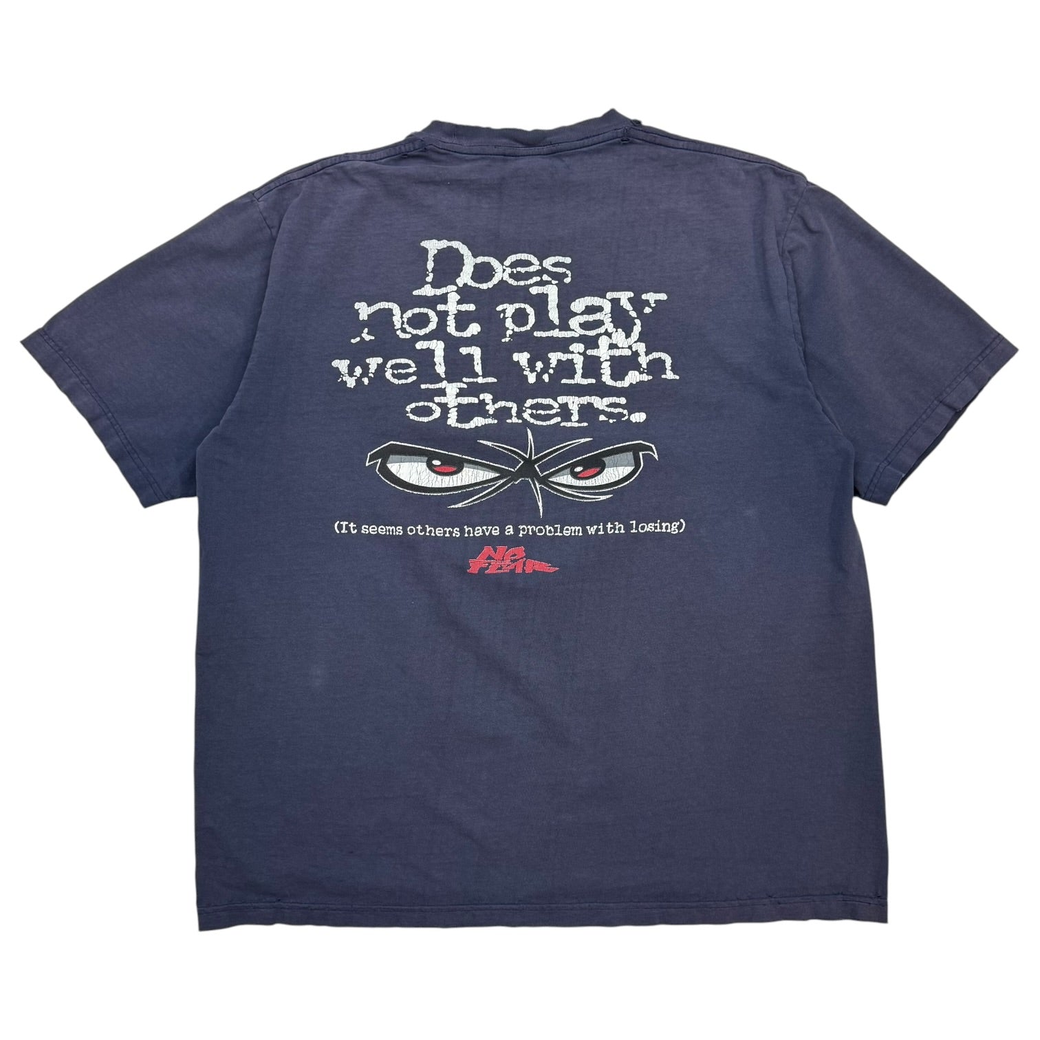 Vintage No Fear ‘Does Not Play Well With Others’ Tee Navy Blue