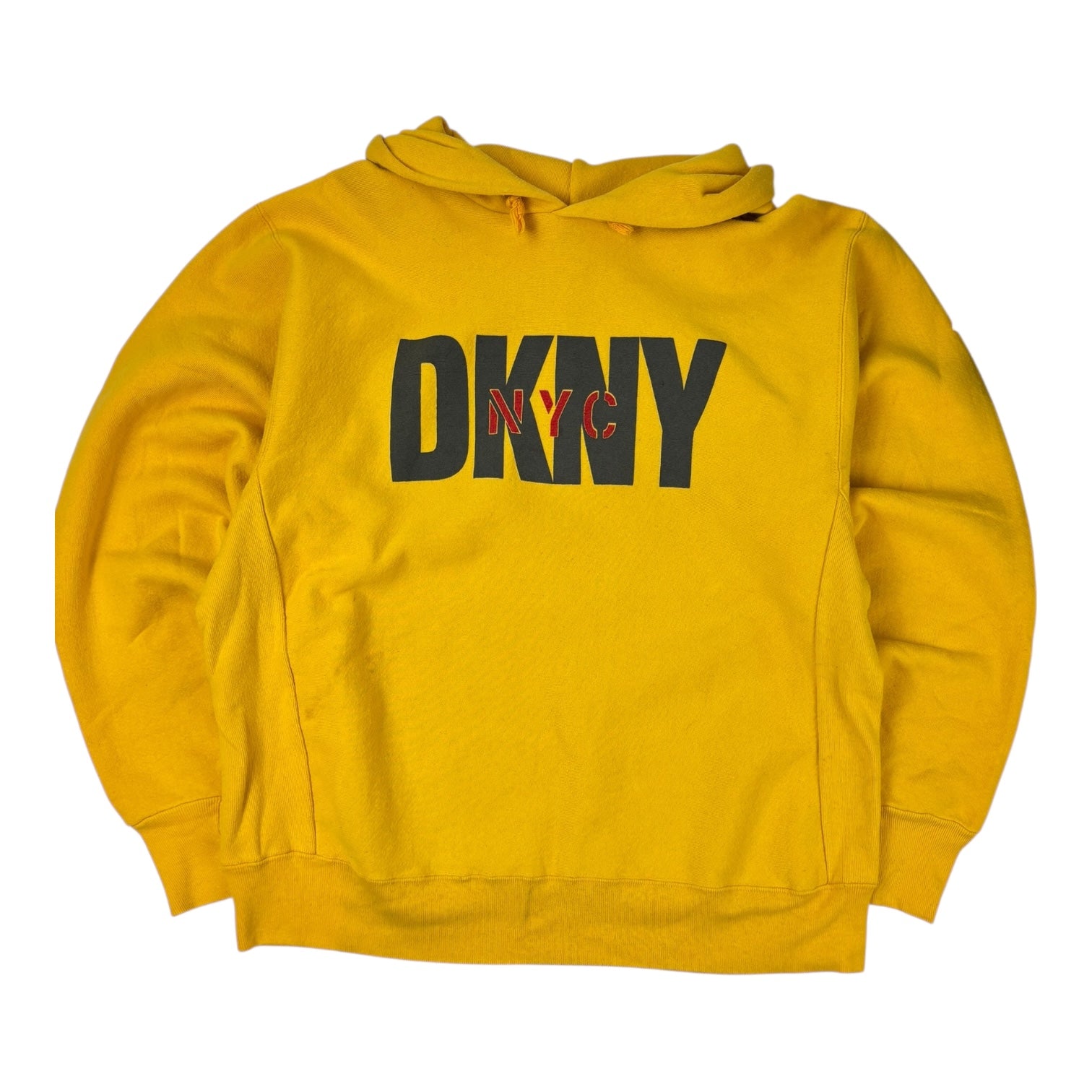 Vintage DKNY Logo Hoodie Yellow