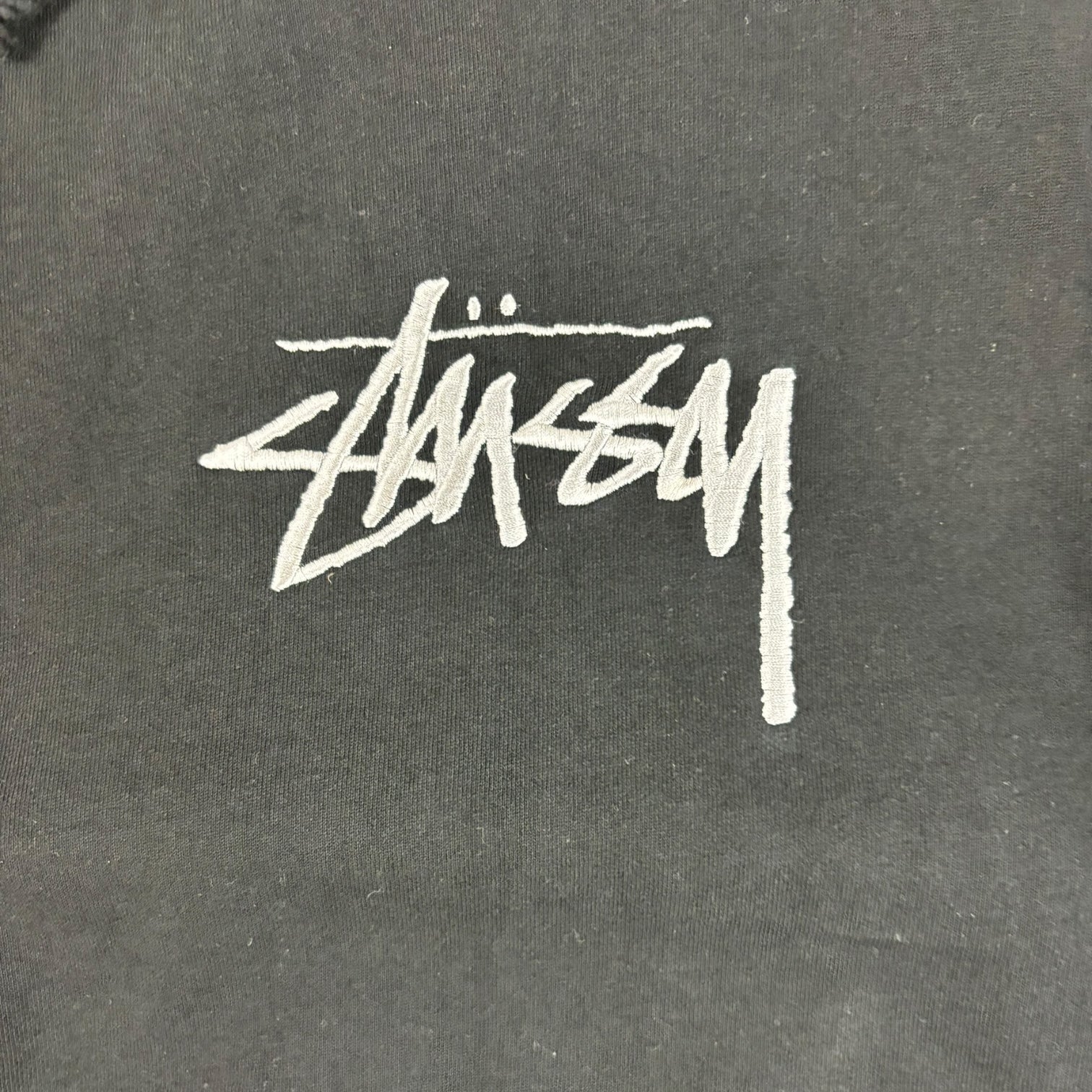 Stussy Stock Logo Appliqué Hoodie Black