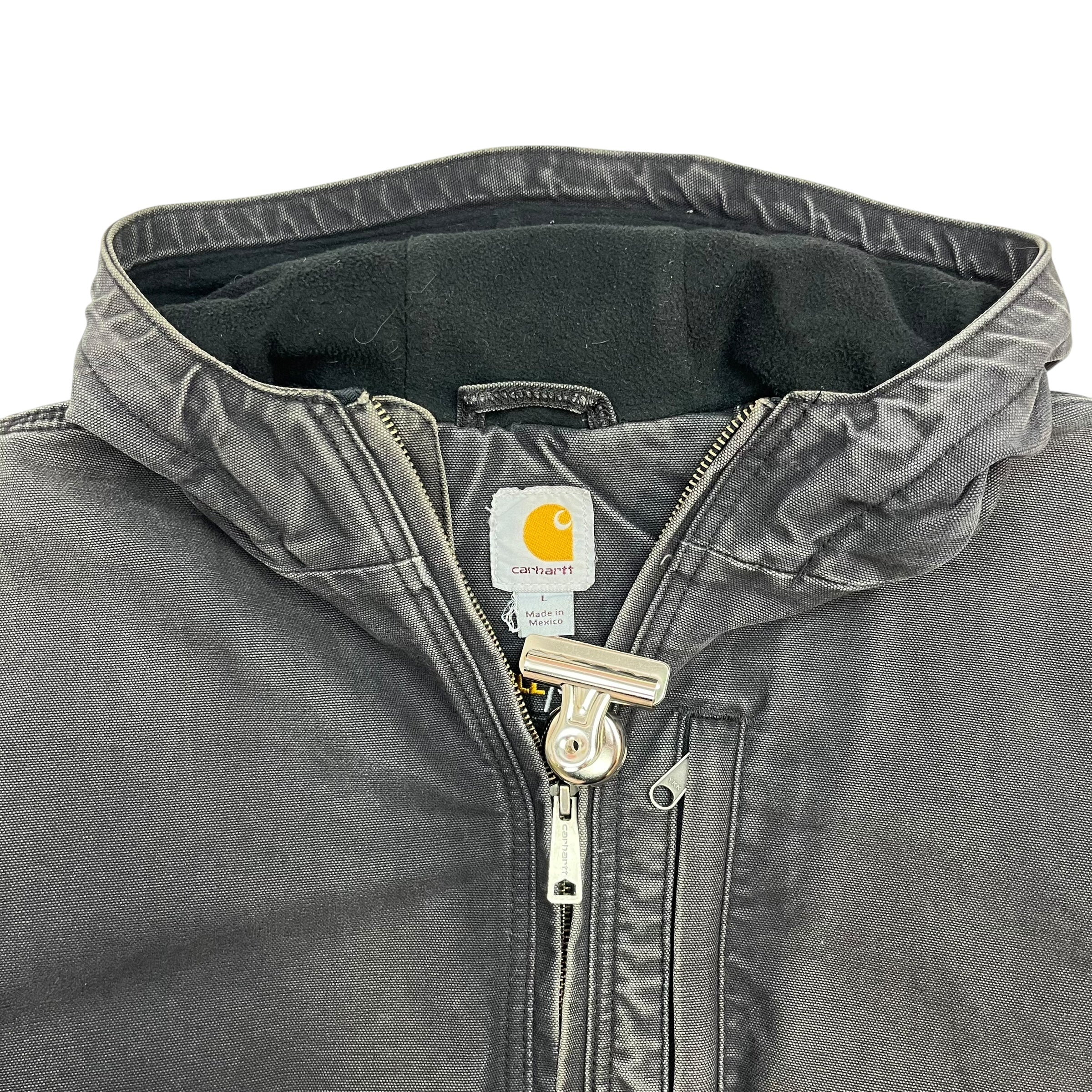 Vintage Carhartt J130 DKB Hooded Jacket Dark Grey