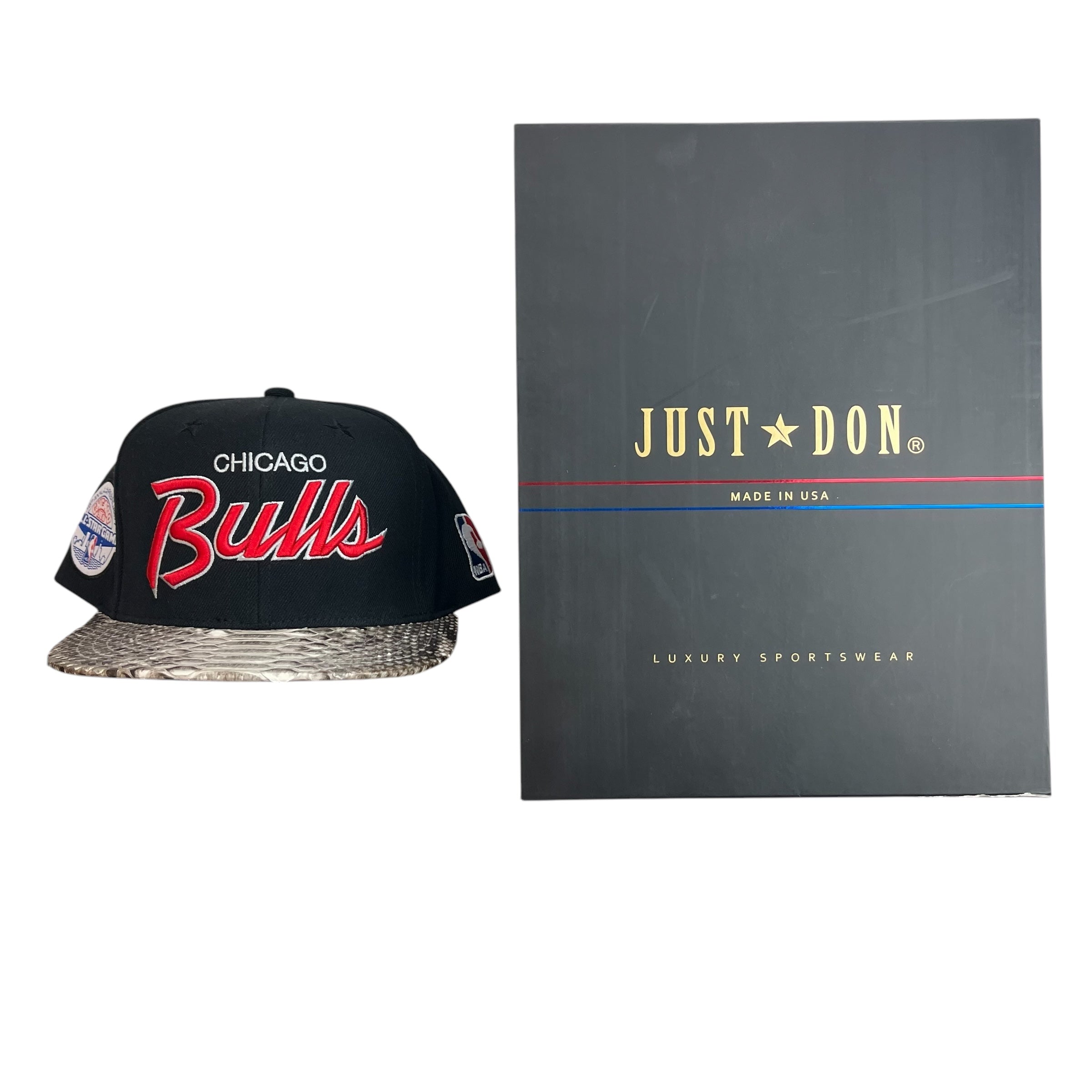 Mitchell and Ness x Just Don Chicago Bulls 1988 All Star Game Script Logo Hat Black/Python