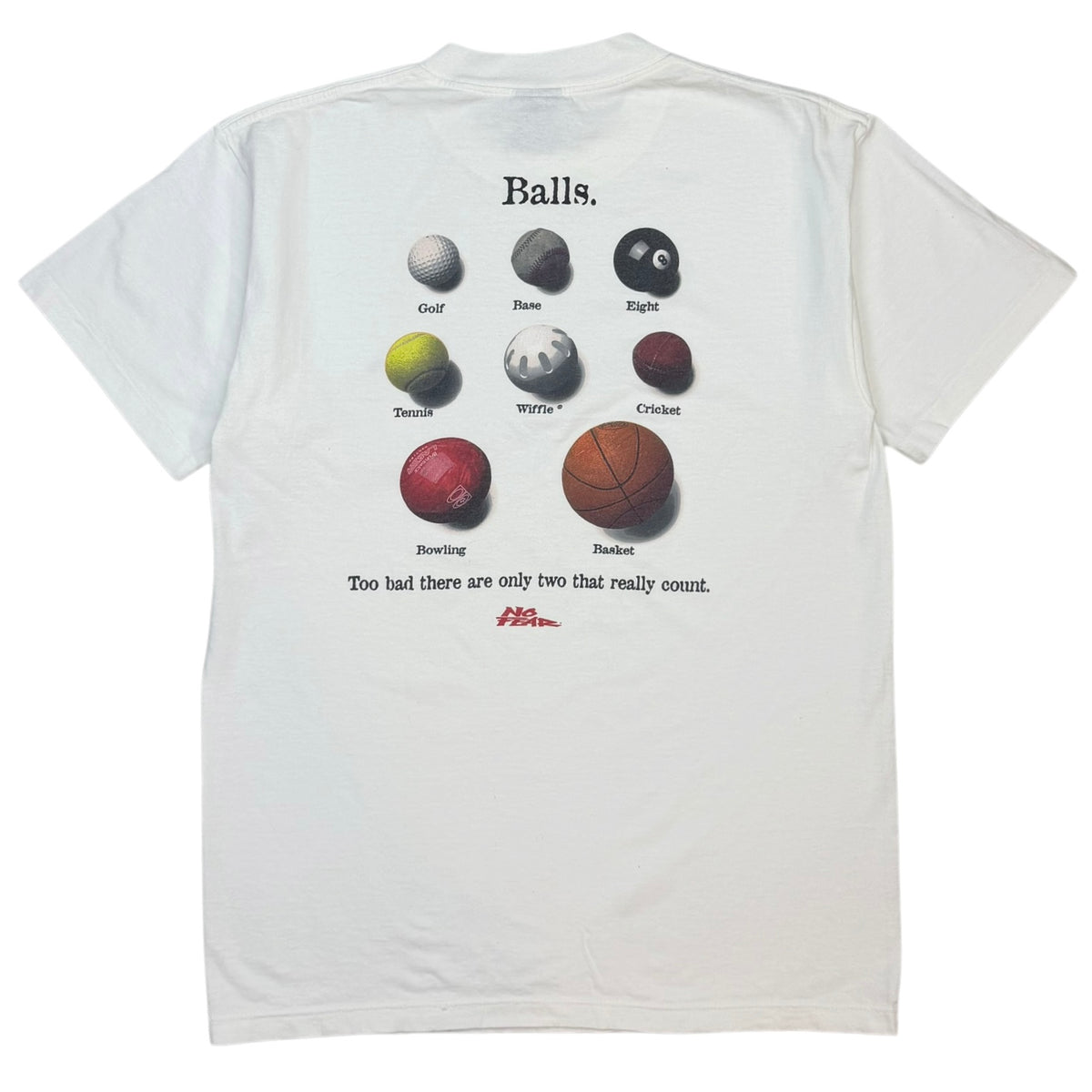 Vintage No Fear Balls Tee White