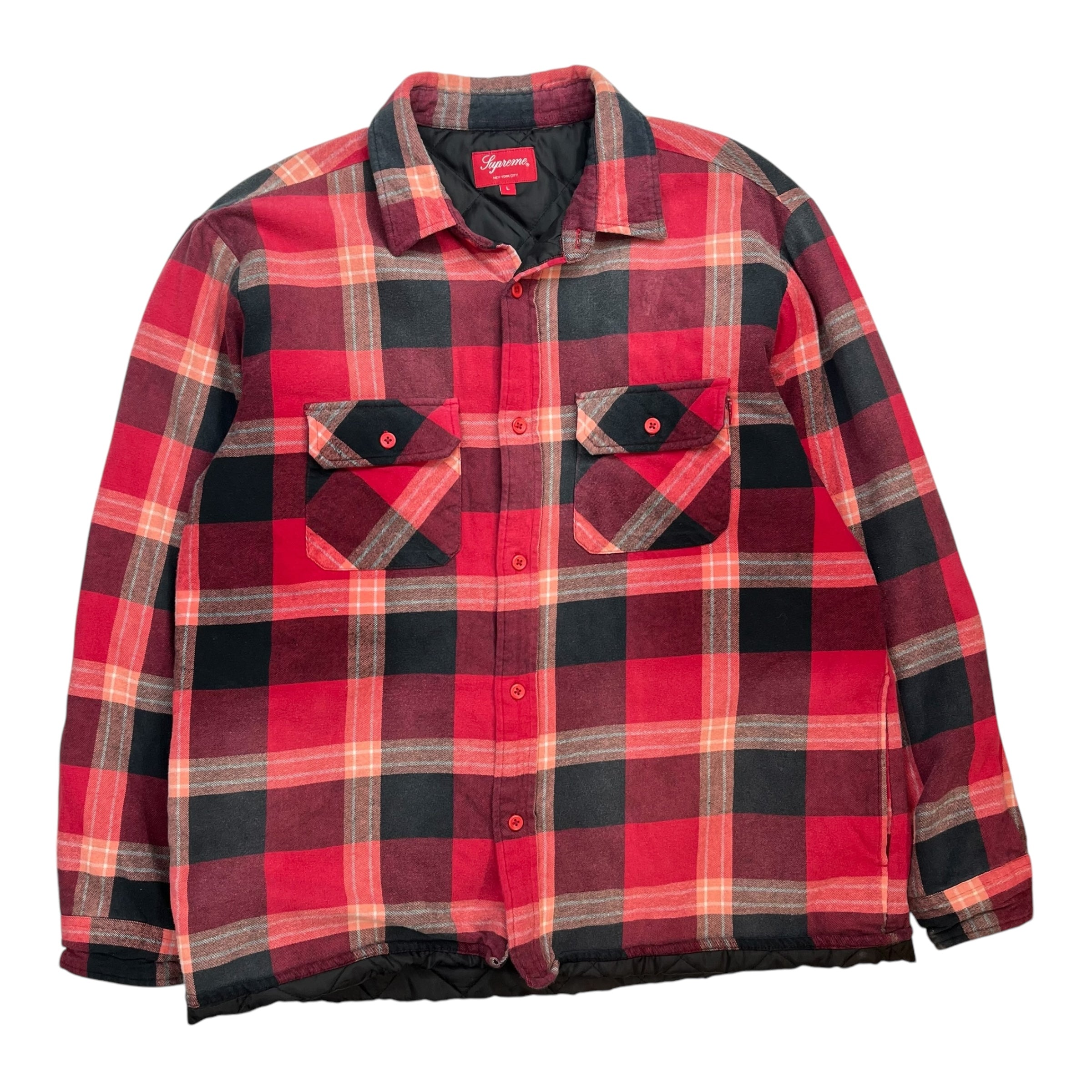 Supreme Quilted Flannel Shirt Red