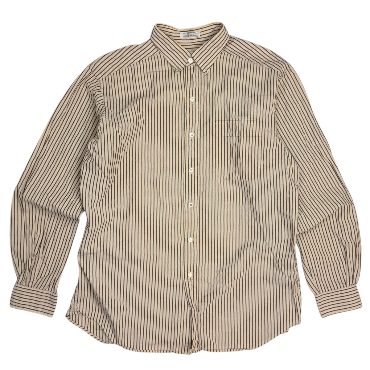 Vintage Yves Saint Lauren Striped Button Up Tan