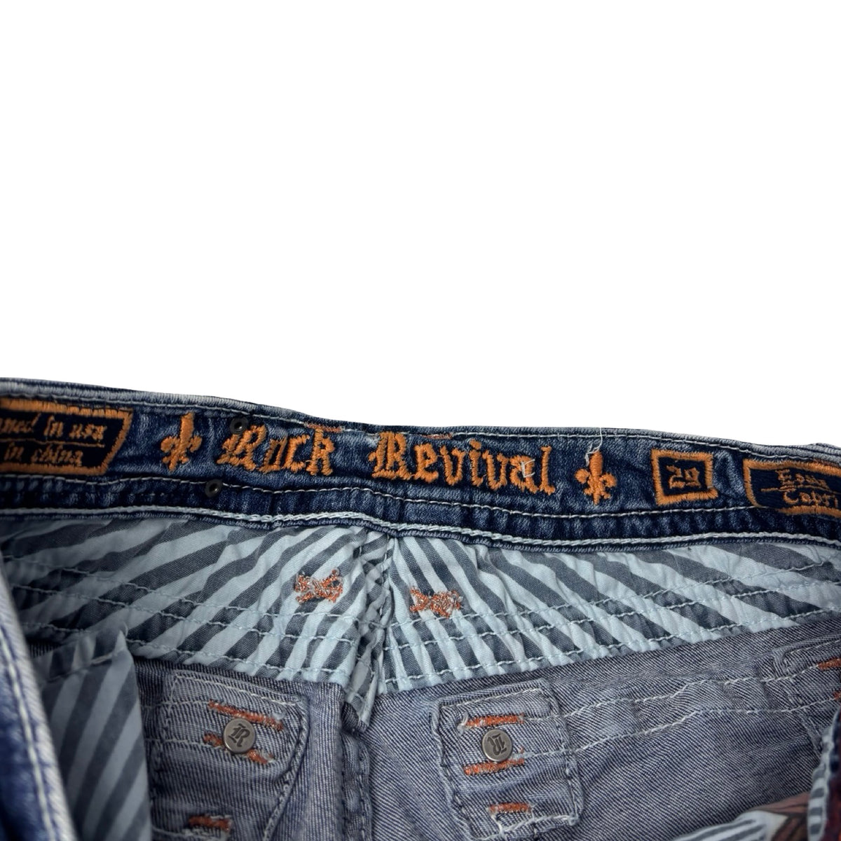 (W) Vintage Y2K Rock Revival Jean Pant Light Wash