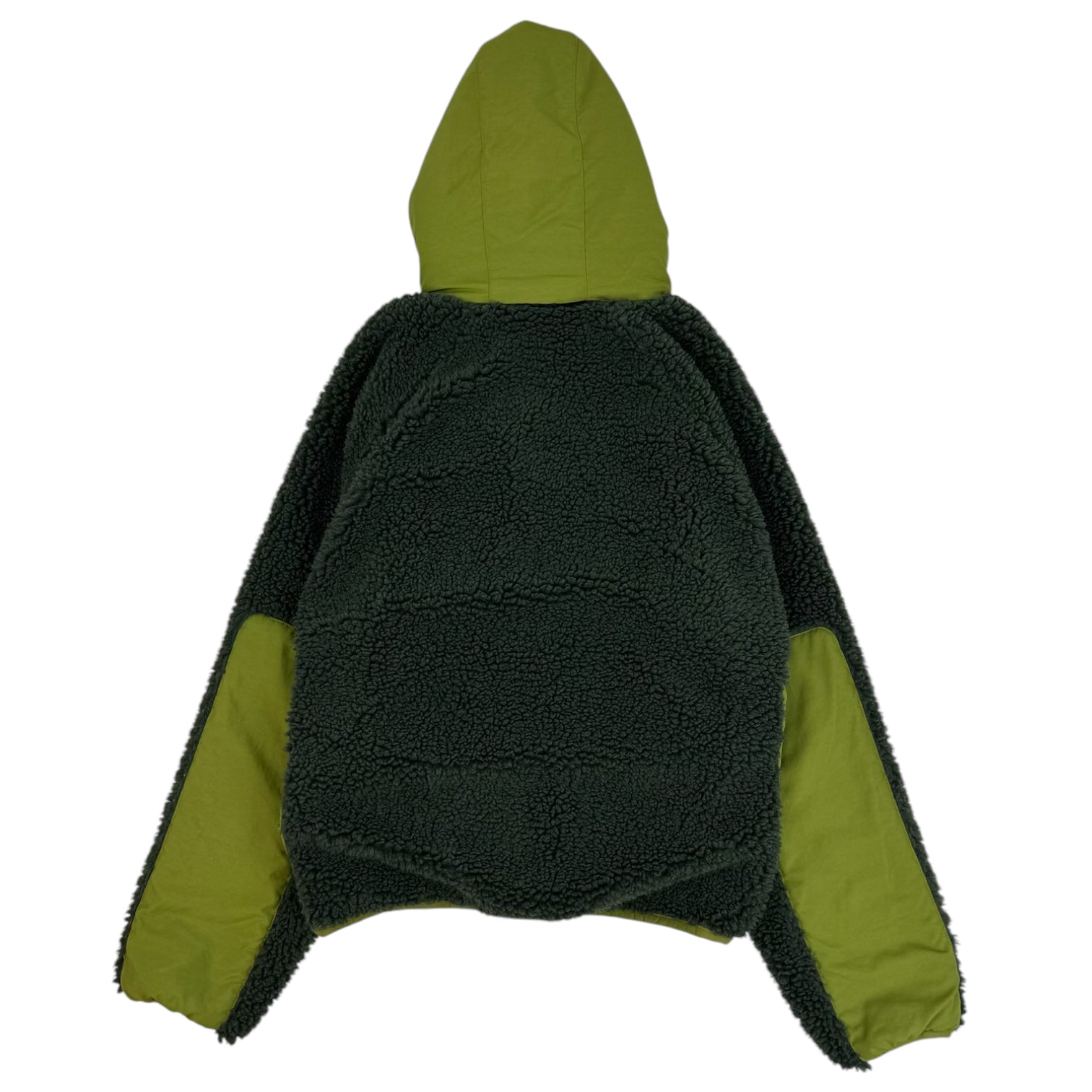 Stüssy Sherpa Panelled Hooded Fleece Jacket Green