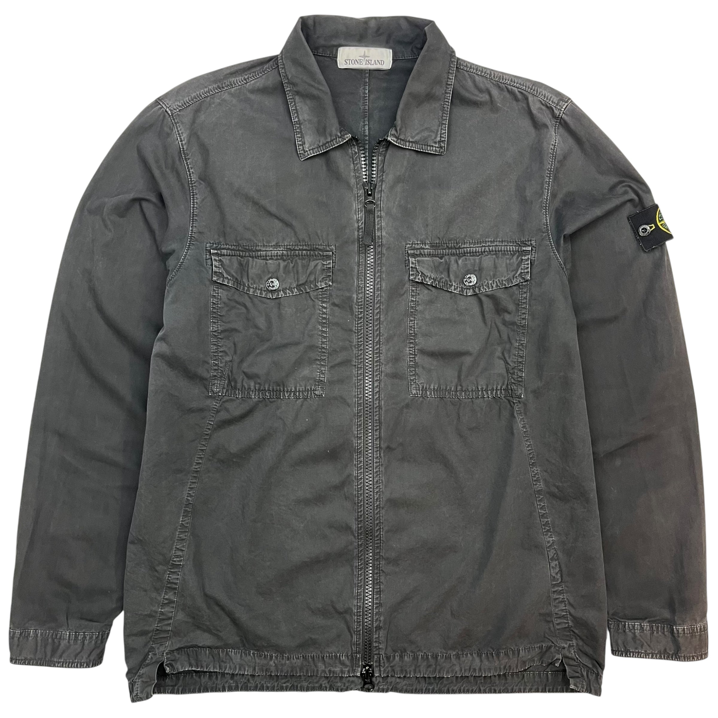Stone Island Zip Up Overshirt Black