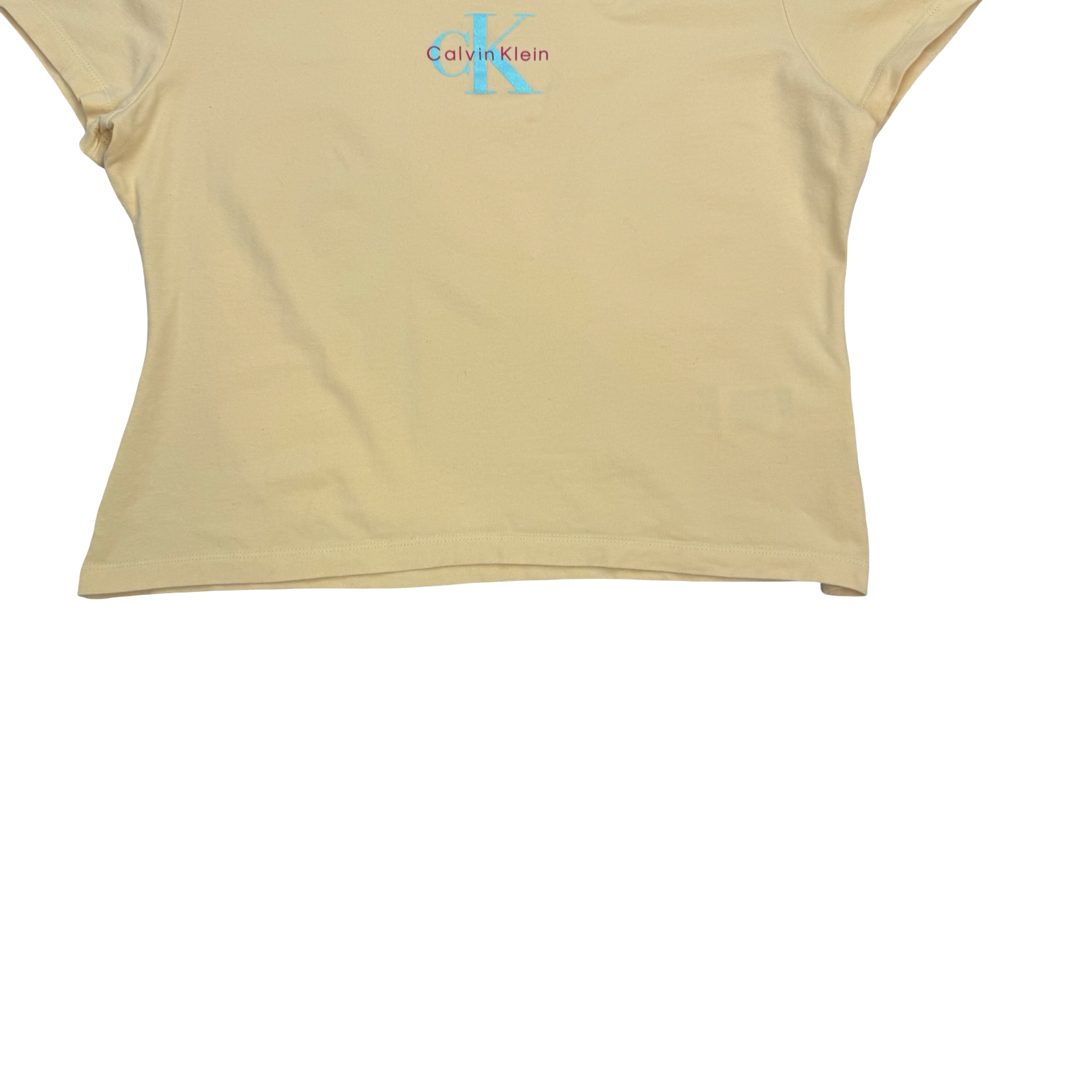 (W) Vintage Calvin Klein Jeans Baby Tee Yellow