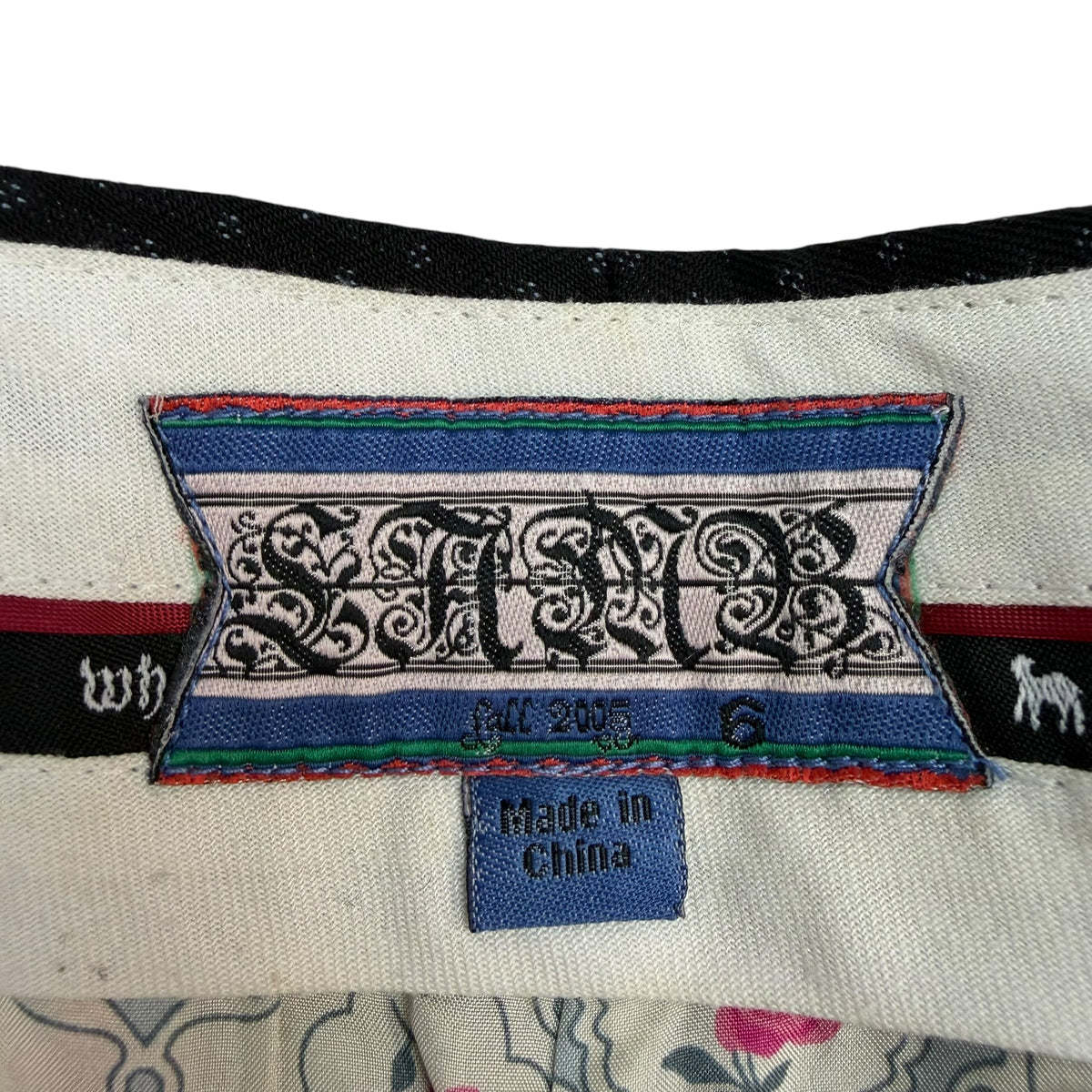 (W) Vintage L.A.M.B Slim Fit Pattern Trousers Black