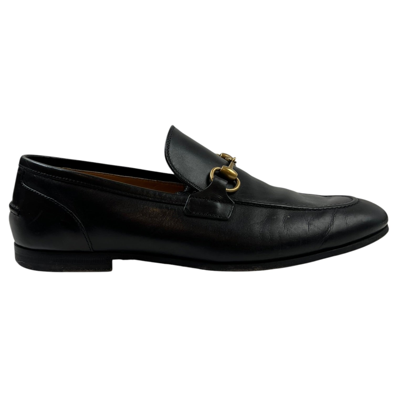 Gucci Jordaan Horsebit Leather Loafers Black