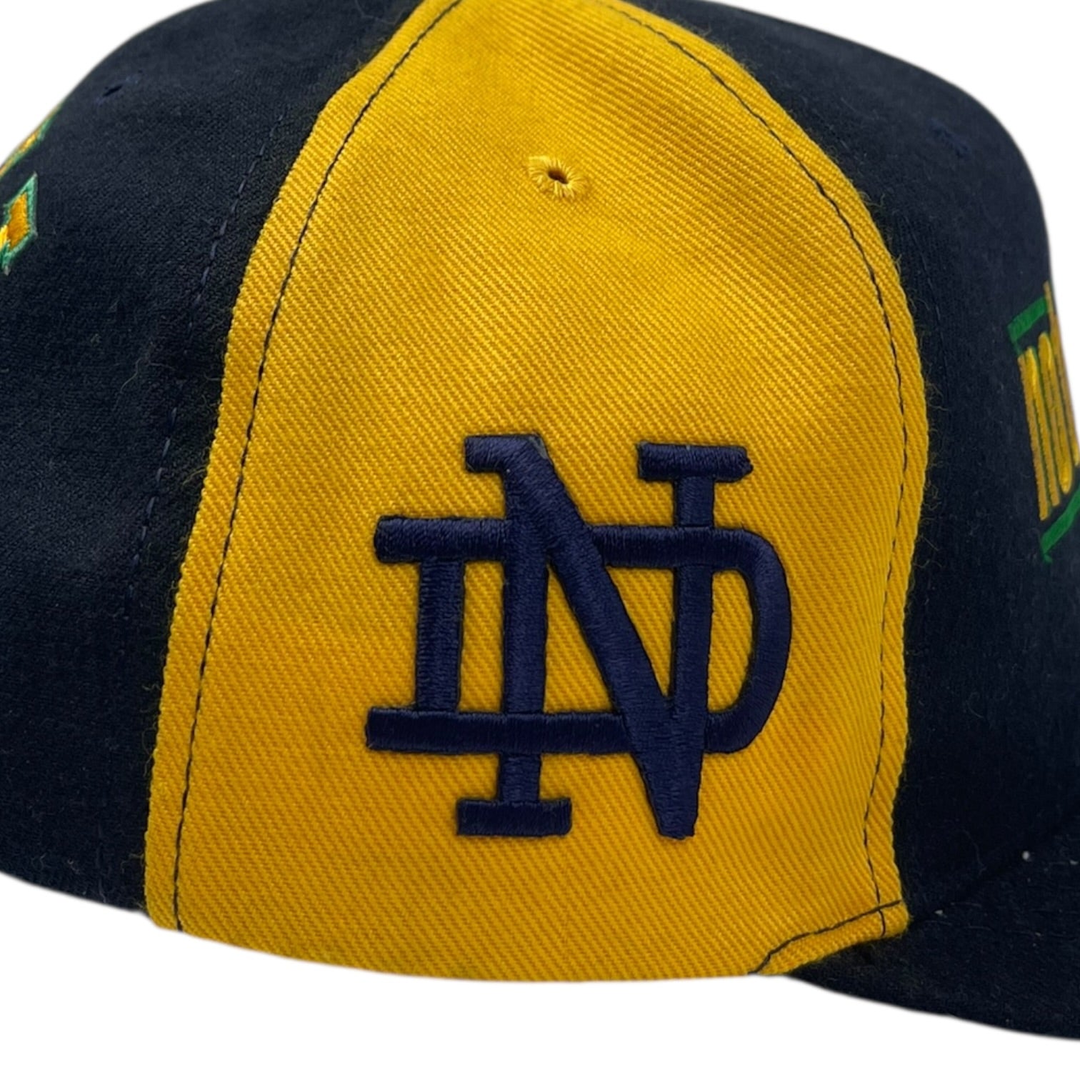 Vintage Notre Dame Fighting Irish Snap Back Hat Navy/Yellow
