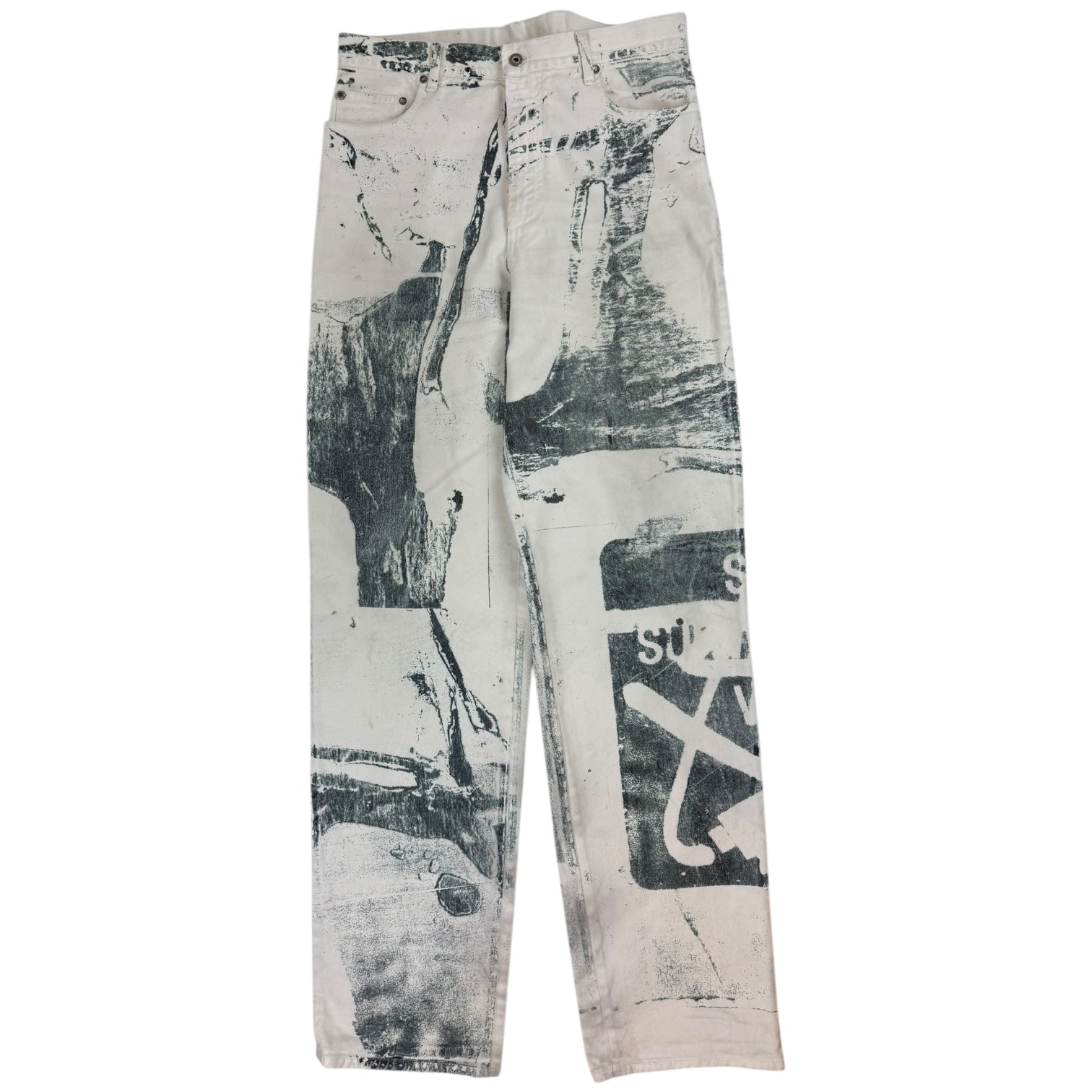 Off-White Painted White Denim Jeans