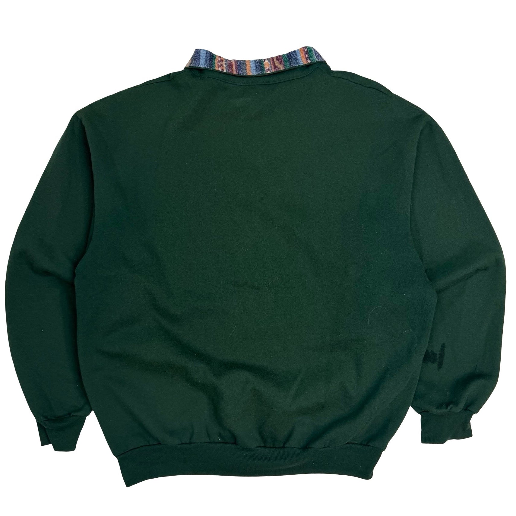 Vintage Fall Classic Quarter Zip Sweater Green