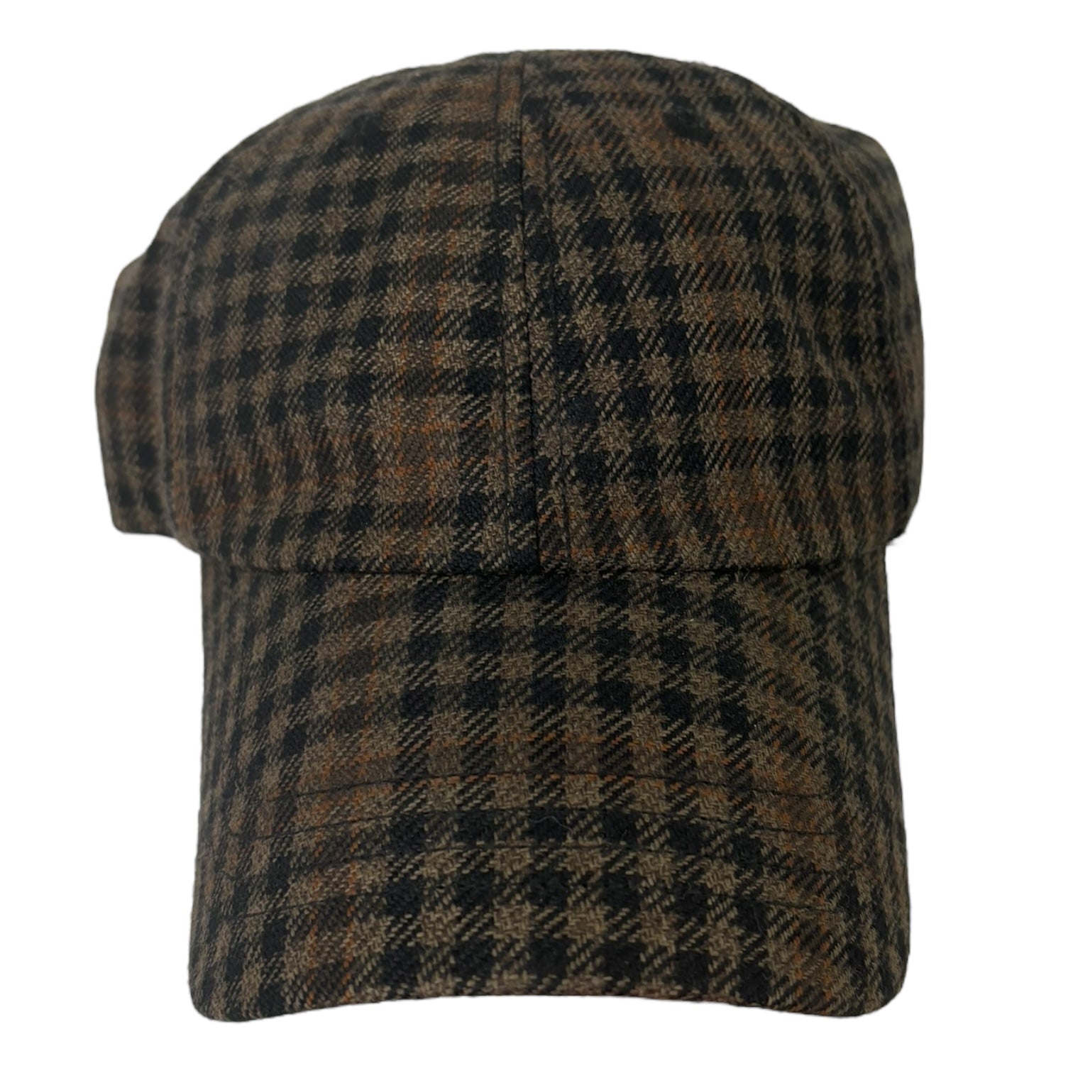 Dries Van Noten Wool-Blend Check Giles StrapBack Hat Brown