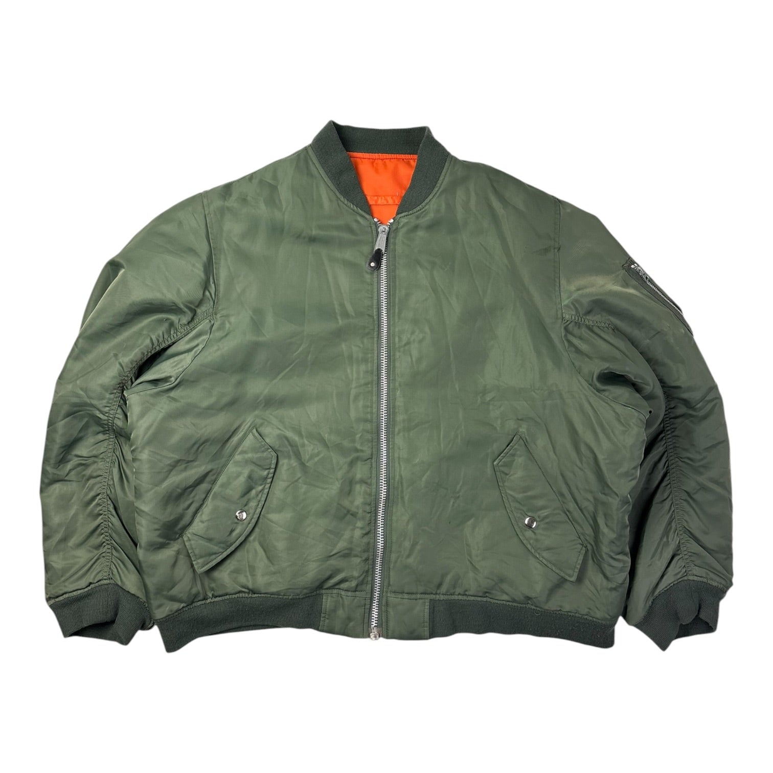 Vintage Reversible Flight Jacket Green