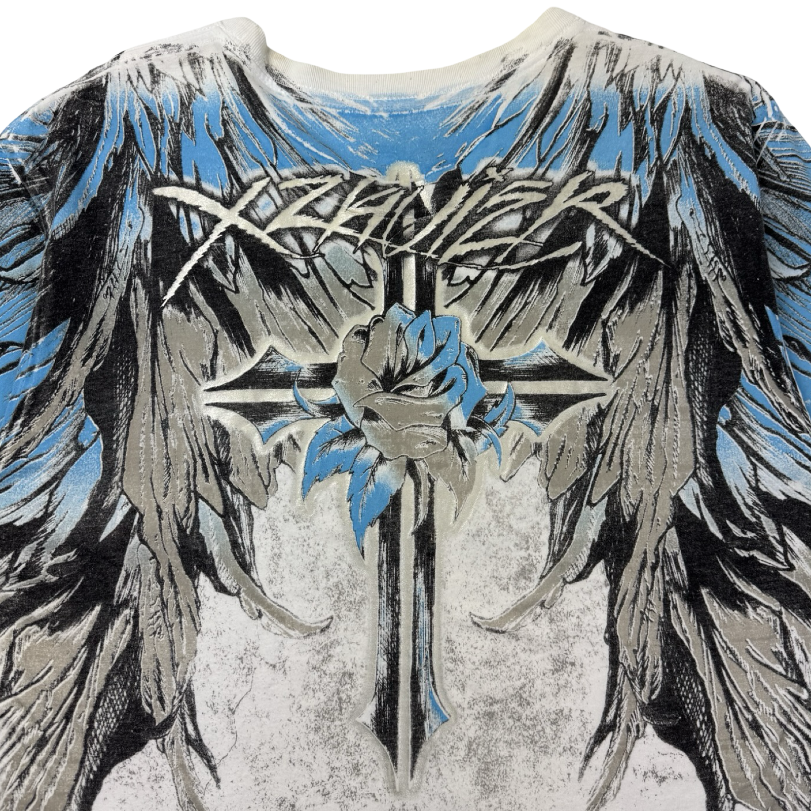 Vintage Y2K Xzavier Screaming Skulls Rhinestone Cyber T-Shirt