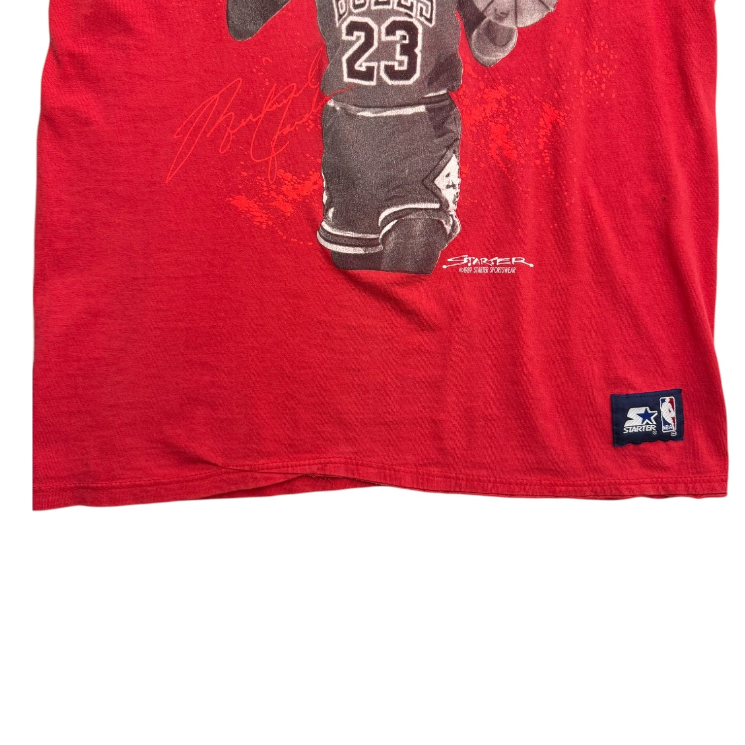 1989 Starter Michael Jordan Player Auto Tee Red