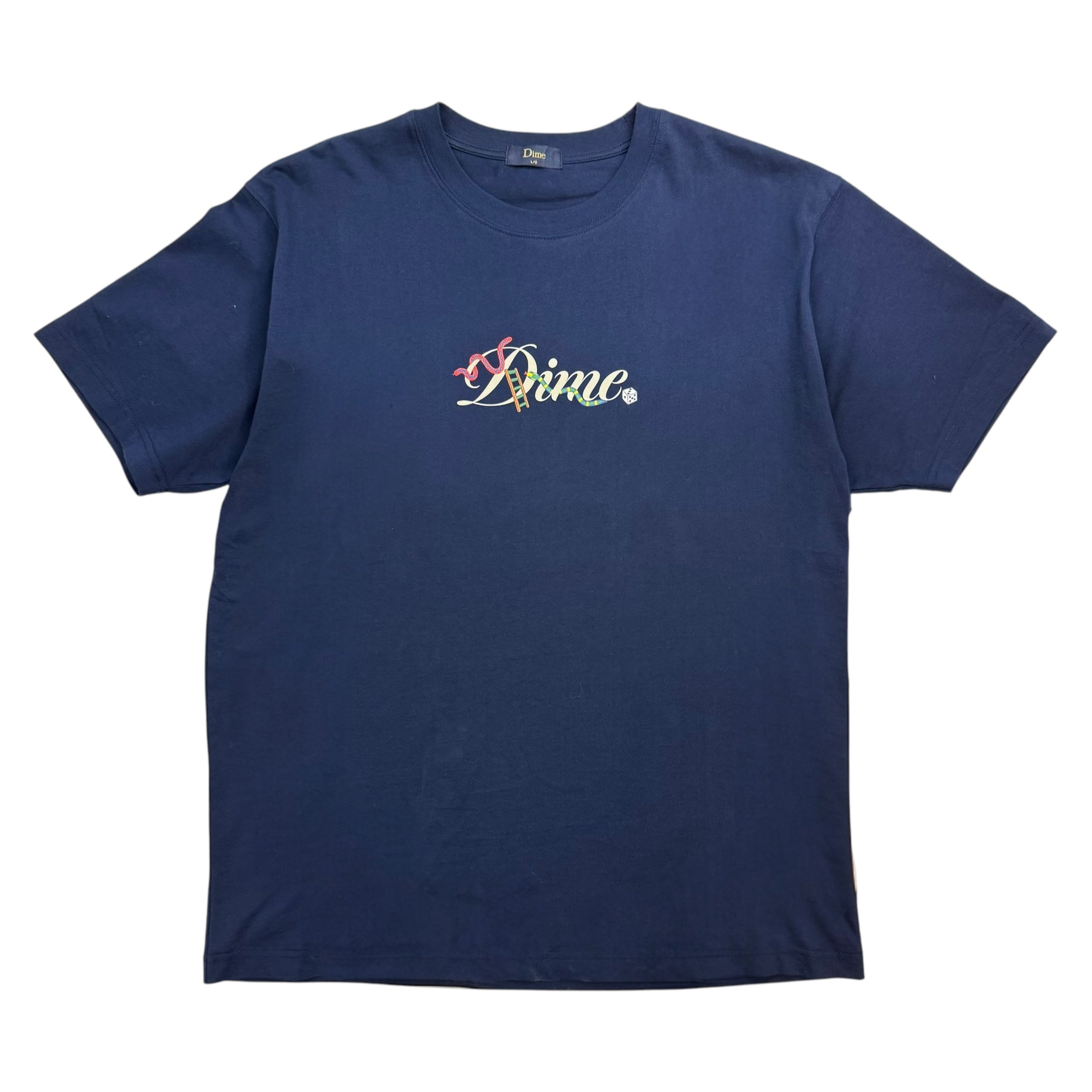 Dime Cursive Snake Tee Navy Blue