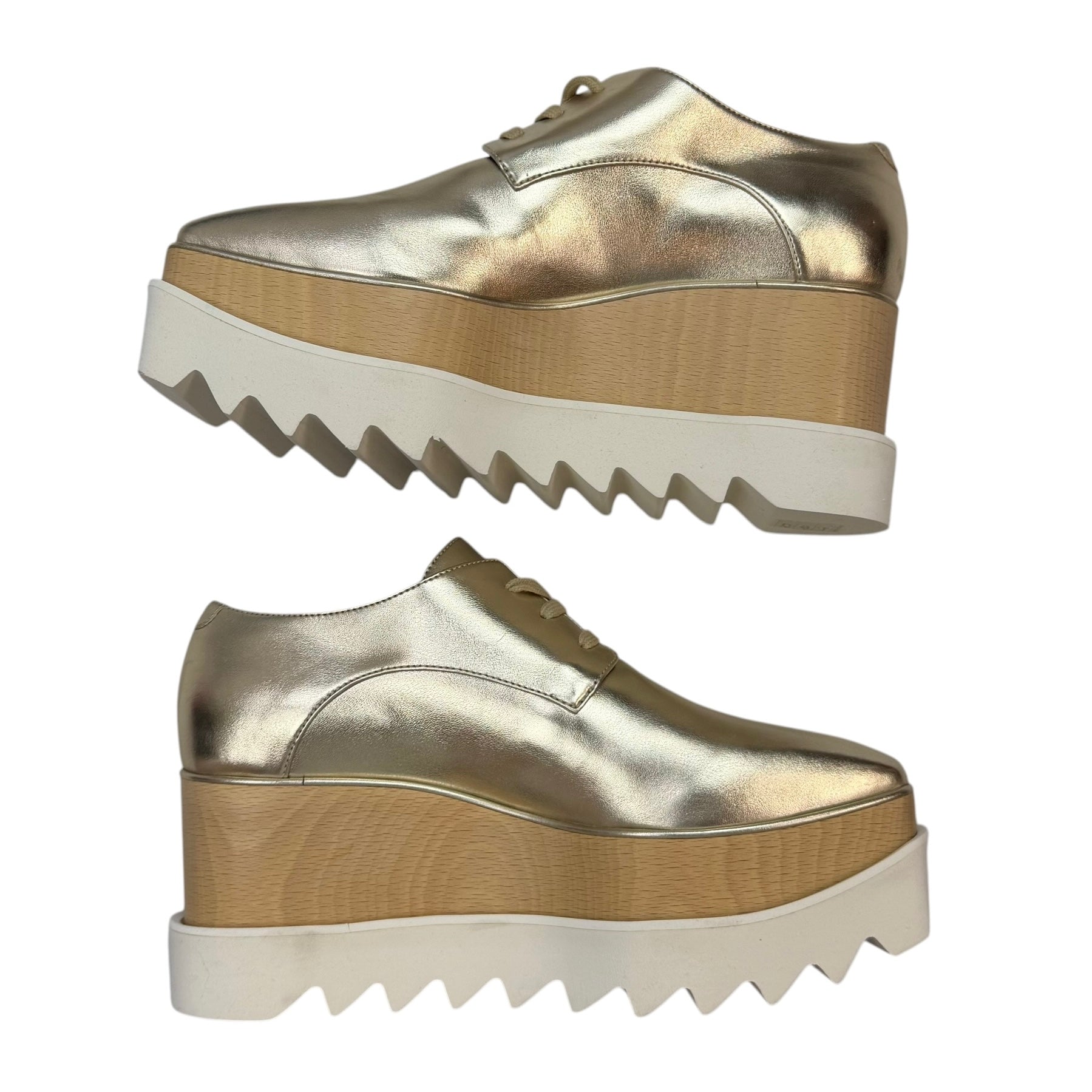 (W) Stella McCartney Faux Leather Platform Sneakers Gold