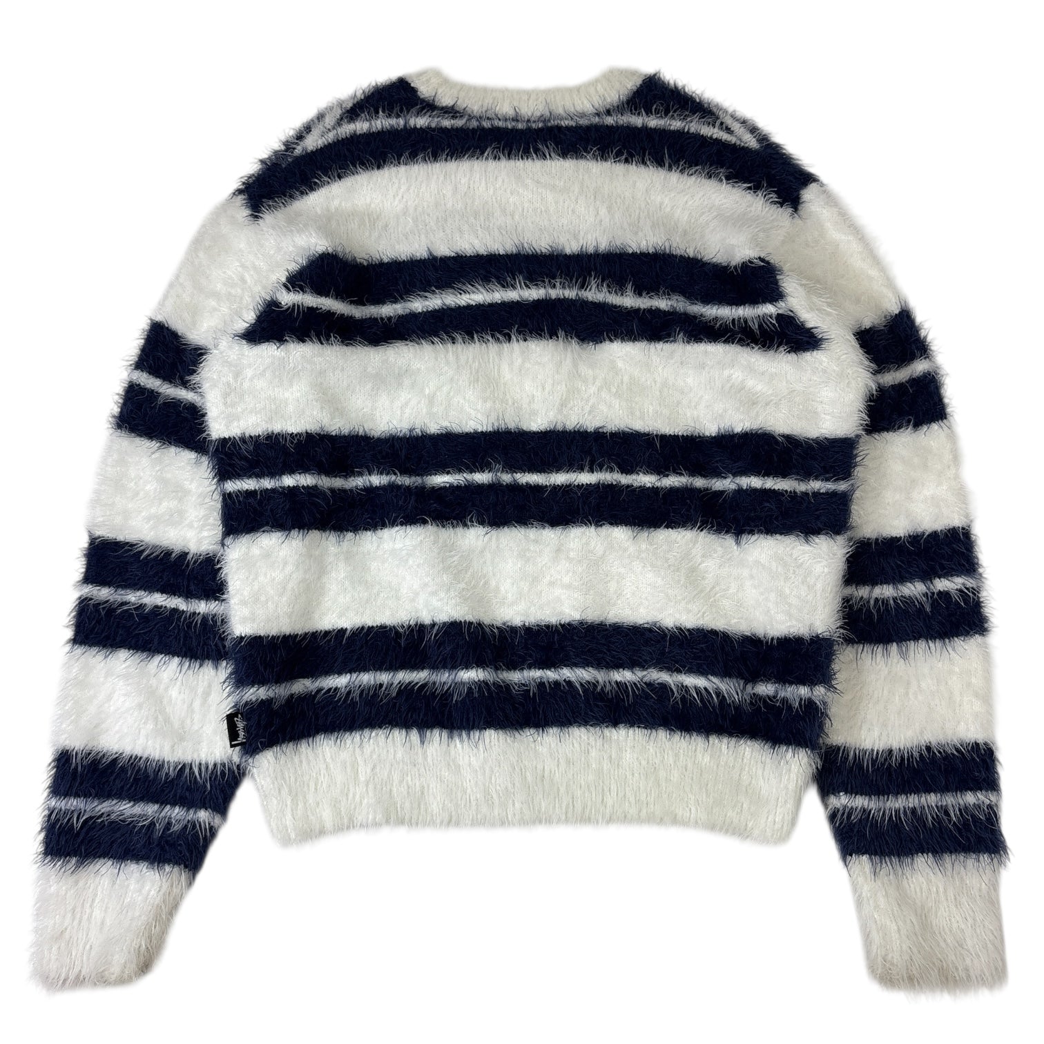 Stussy Hairy Stripe Crew Sweater Navy