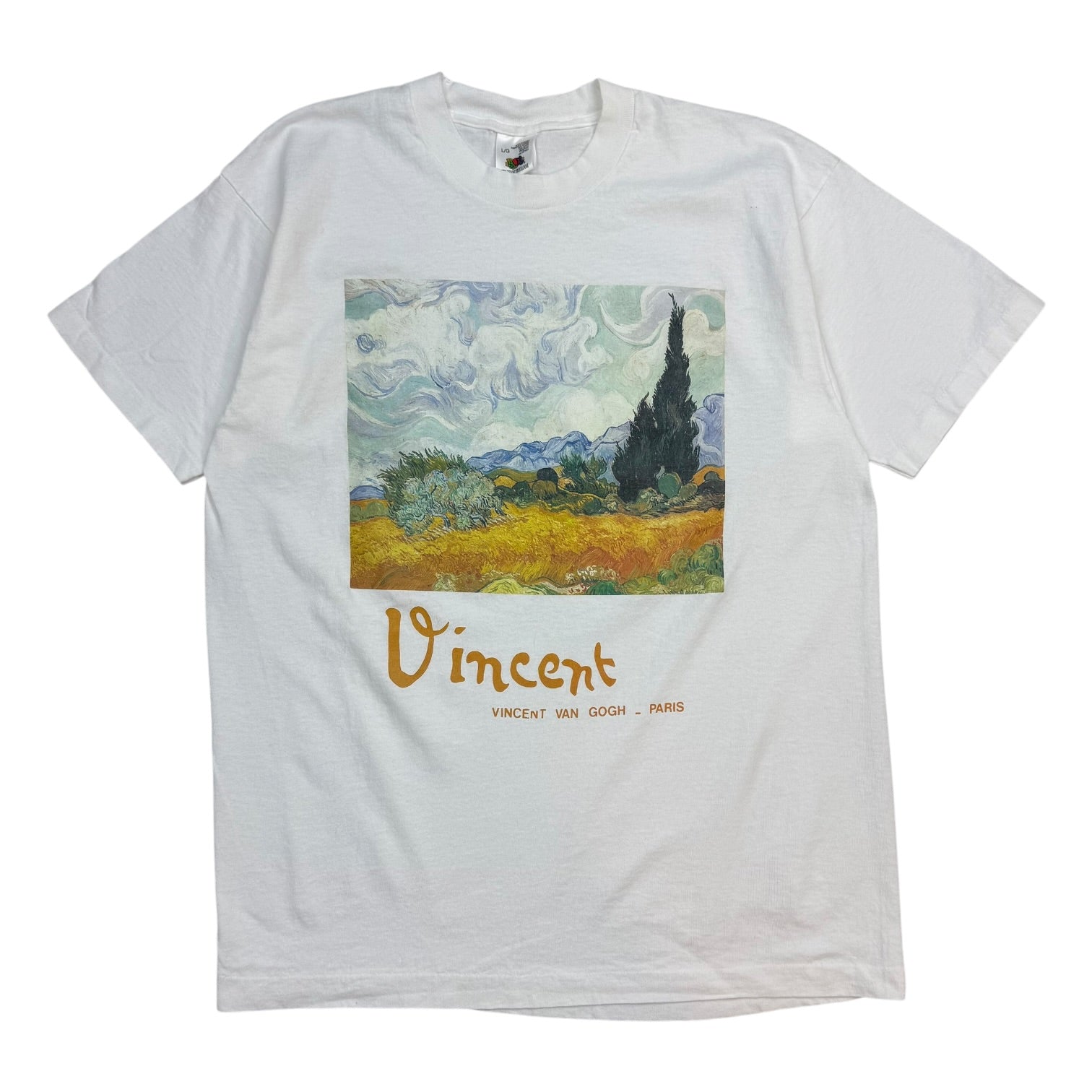 Vintage Vincent Van Gogh Wheat Field With Cypresses Tee White