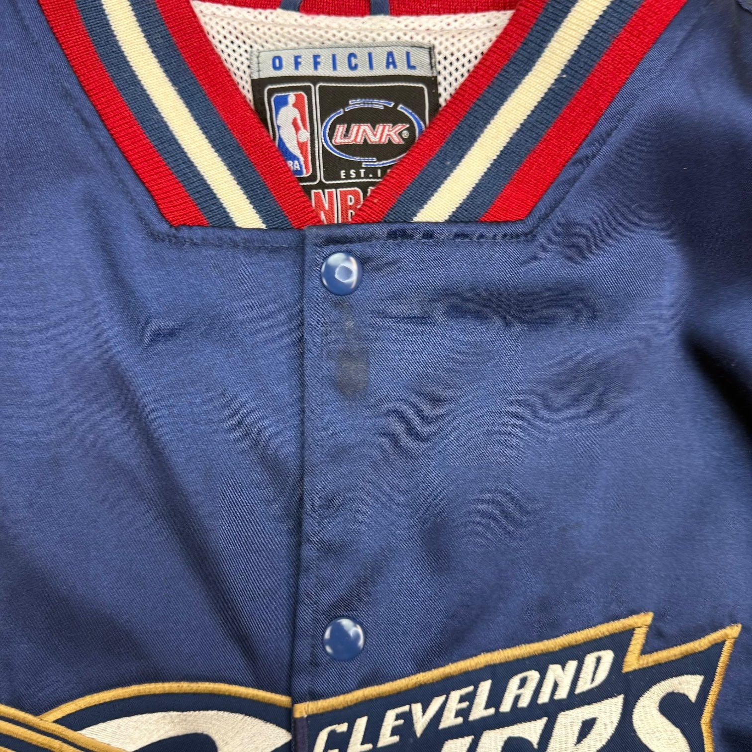 Vintage Cleveland Cavaliers Satin Bomber Jacket Blue
