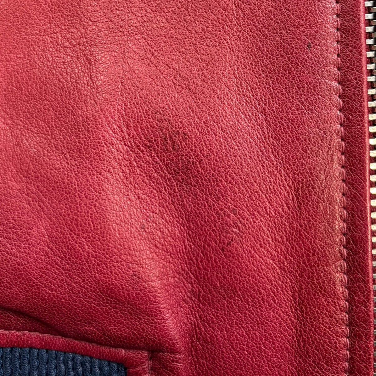 Dsquared2 Leather Bomber Jacket Red/Navy