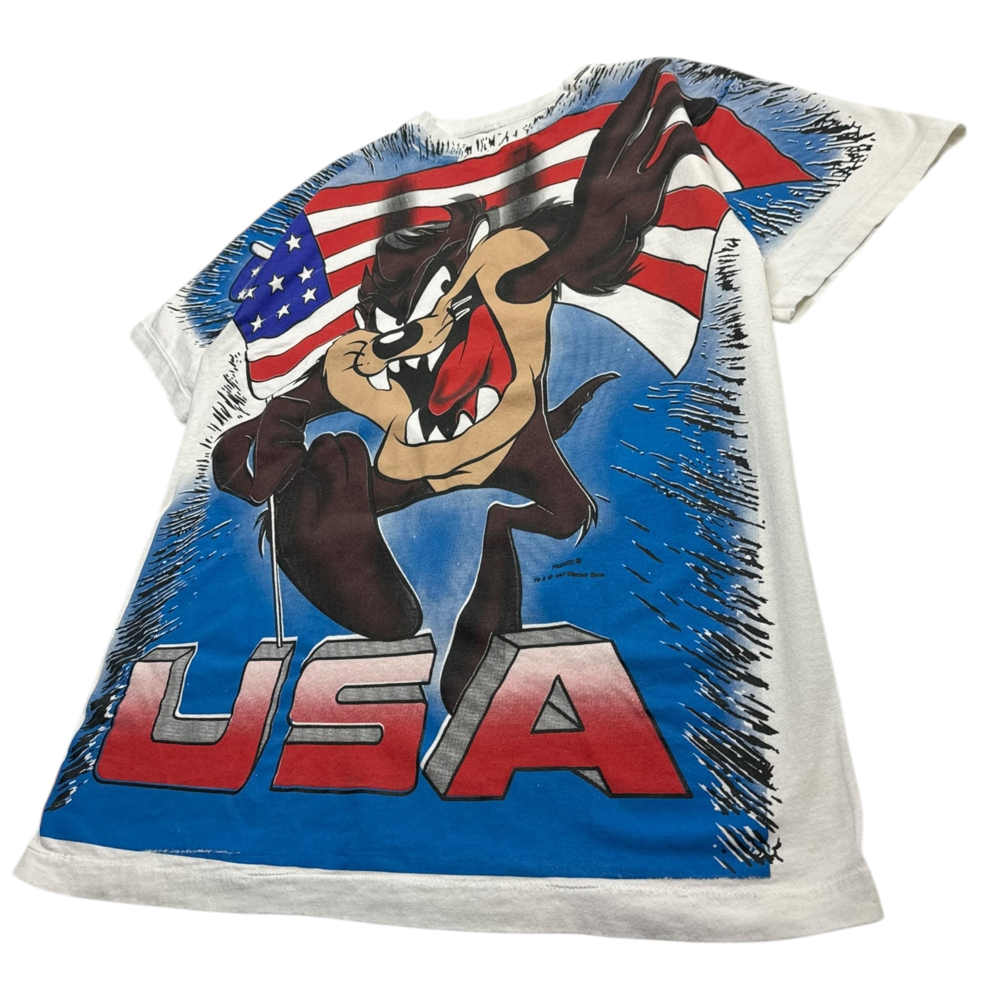 1997 Taz American Flag T-Shirt