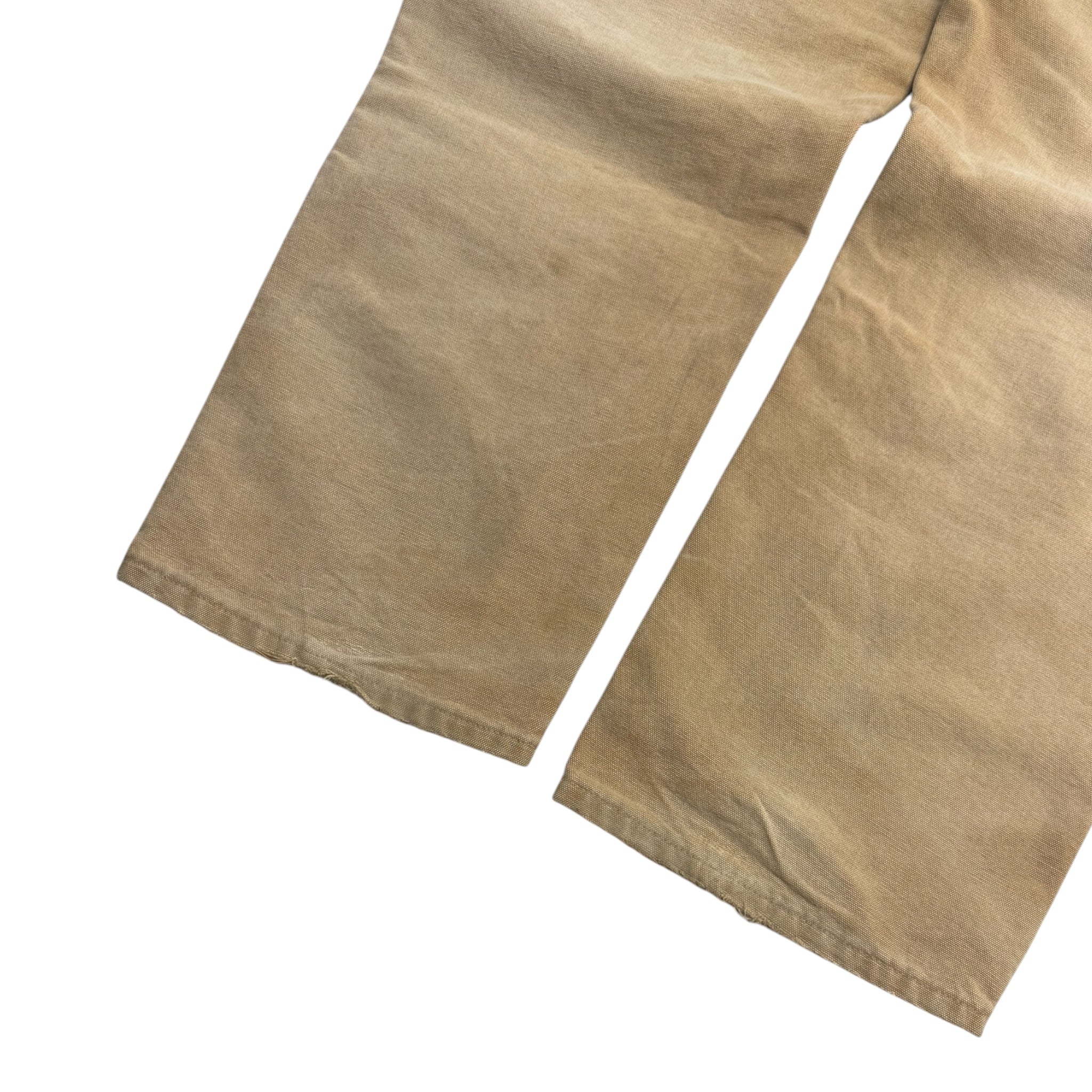 Vintage Carhartt Double Knee Bottoms Cream Faded